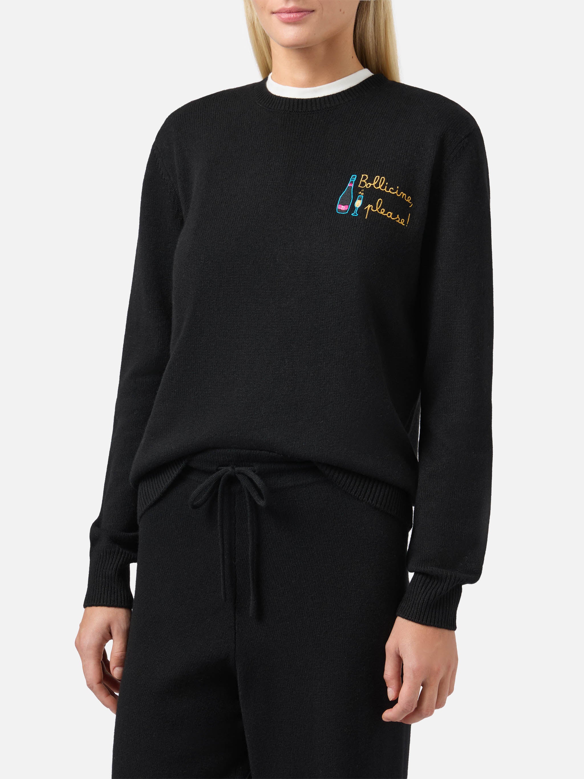 mc2-saint-barth-new-queen-maglione-misto-cashmere-nero-bollicine-please image 2