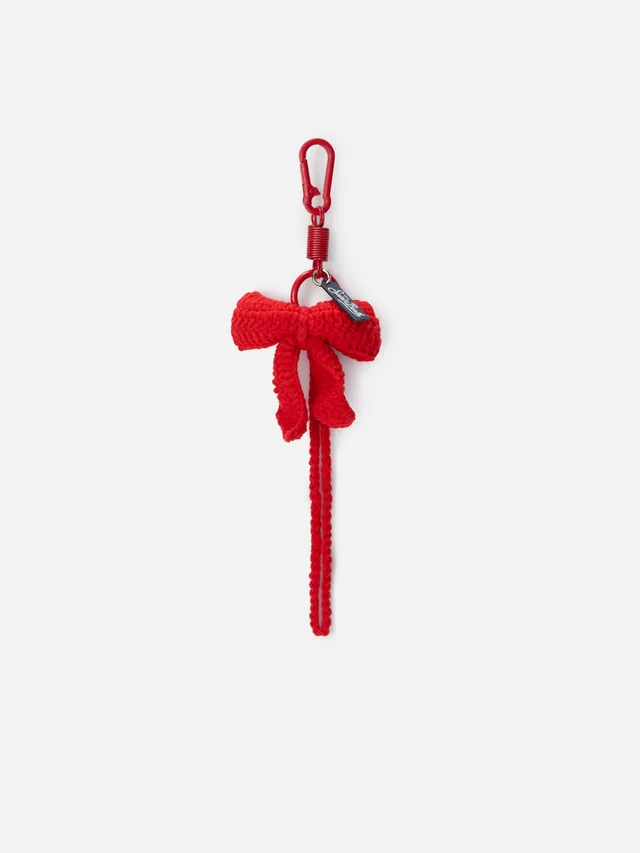 mc2-saint-barth-keyr002-portachiavi-crochet-fiocco-rosso-con-moschettone image 1