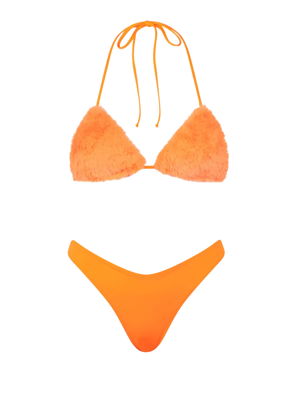 mc2-saint-barth-leah-naomi-bikini-triangolo-effetto-pelliccia-arancione-fluo image 1