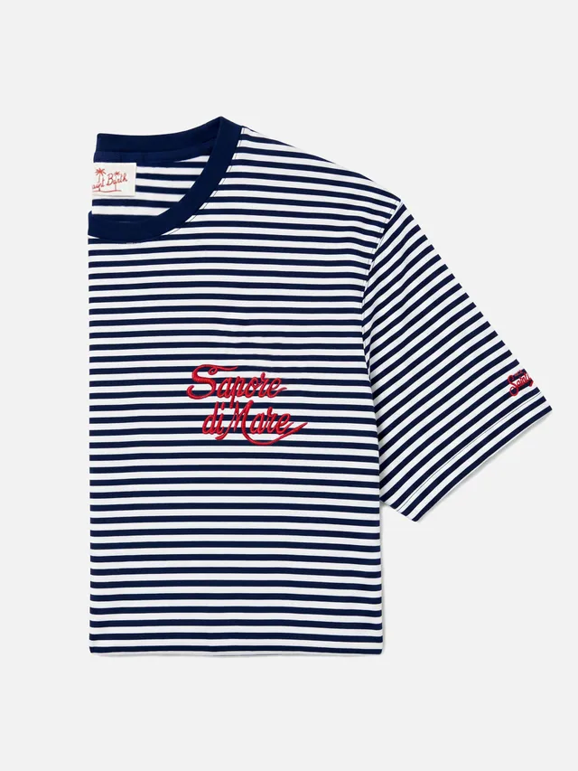 t-shirt-mc2-saint-barth-portofino-a-righe-blu-con-ricamo-sapore-di-mare-edizione image 1