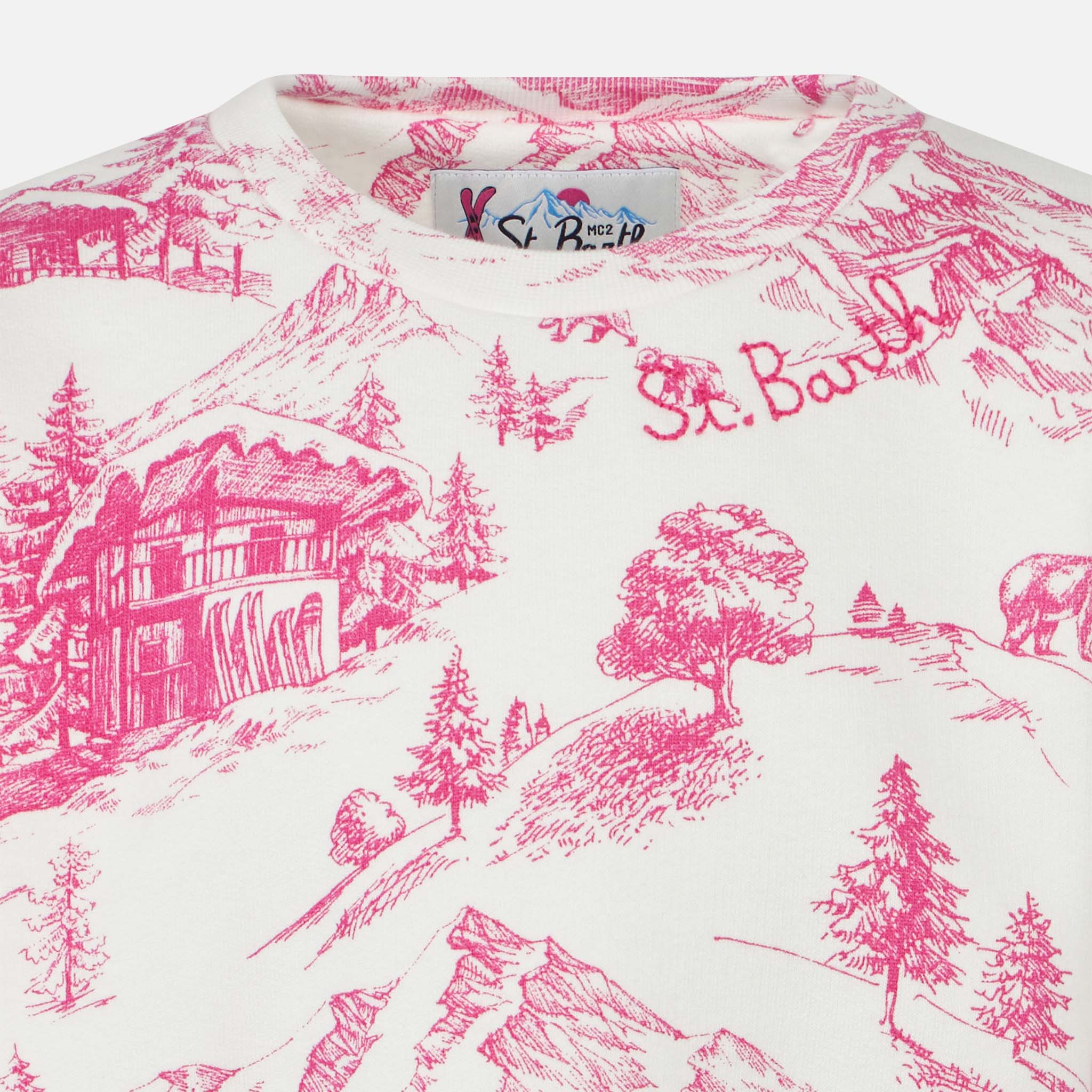 mc2-saint-barth-felpa-girocollo-bambina-toile-de-jouy-rosa image 3