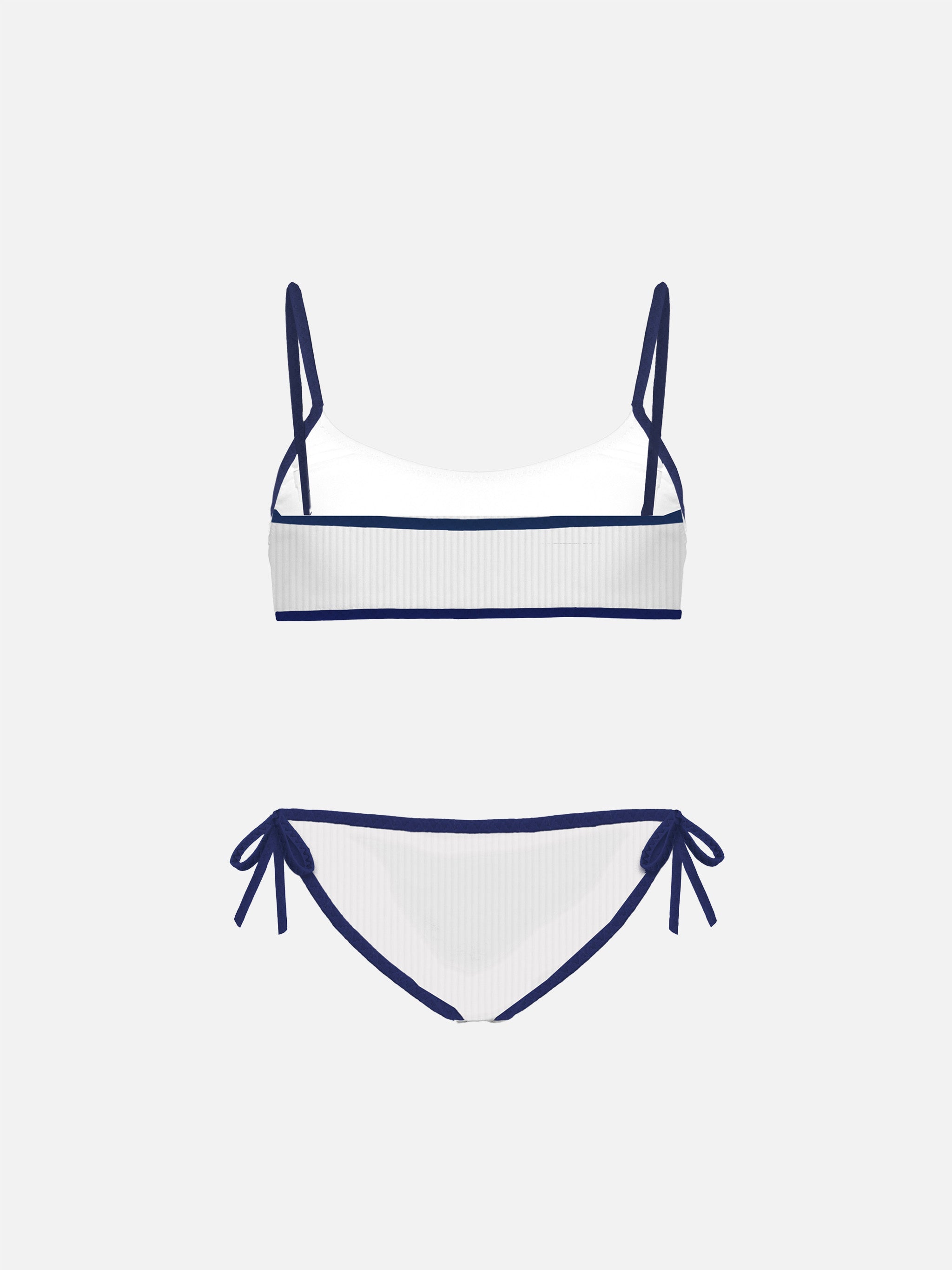mc2-saint-barth-bikini-bimba-bralette-bianco-con-piping-blu-navy image 2