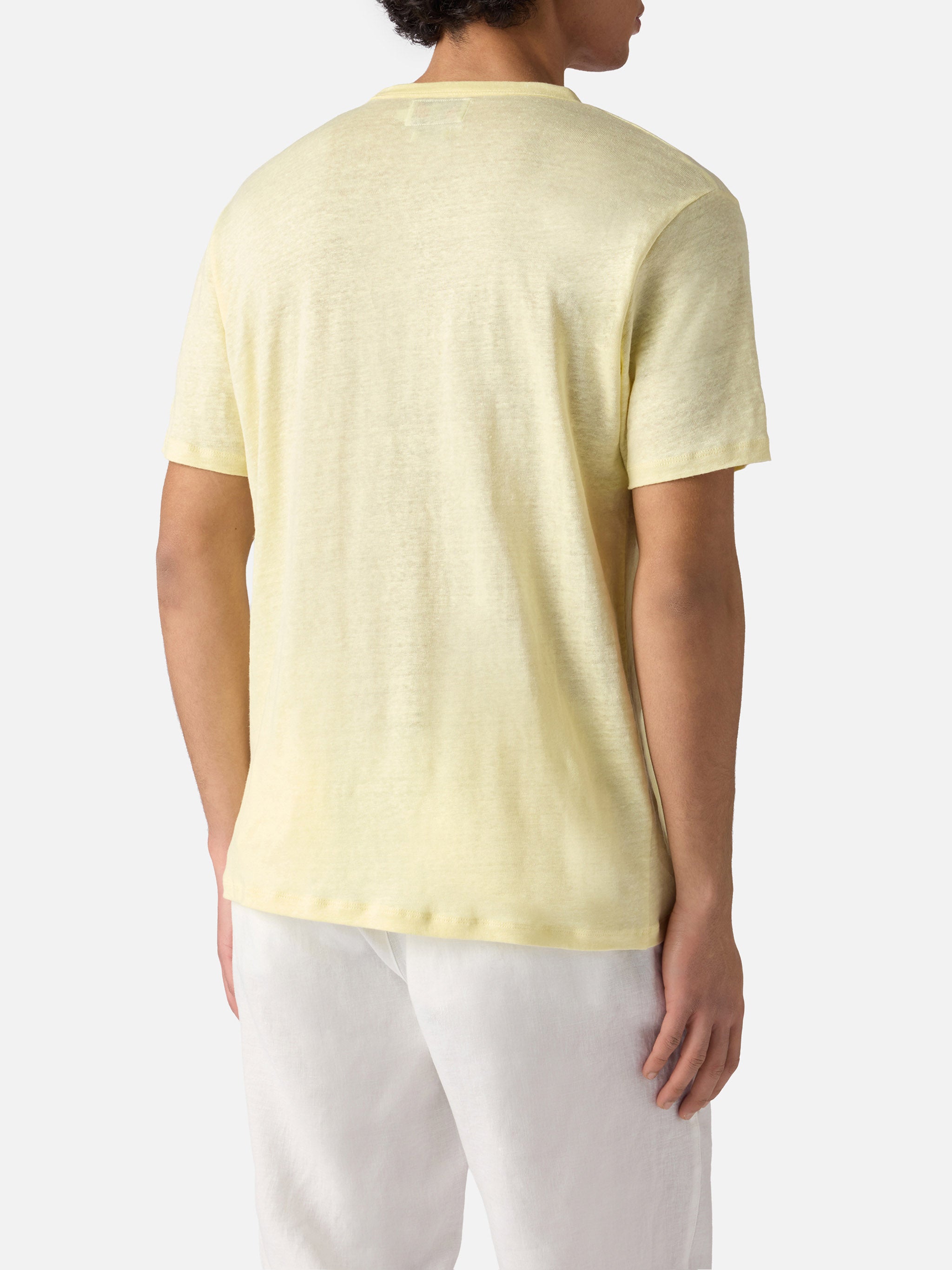 mc2-saint-barth-t-shirt-ecstasea-in-puro-lino-giallo-con-logo-ricamato image 4