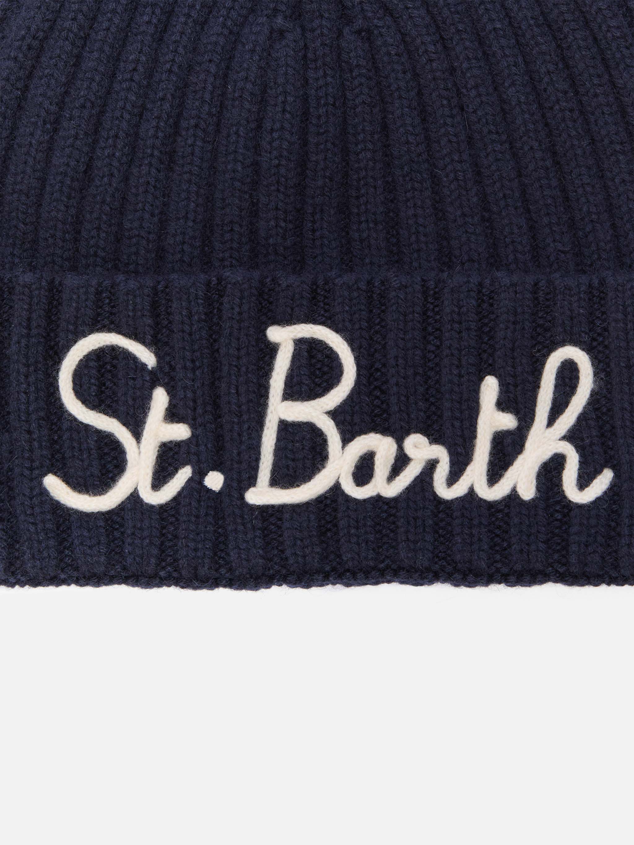 berretto-mc2-saint-barth-wengen-in-misto-cashmere-blu-con-ricamo-st-barth image 2