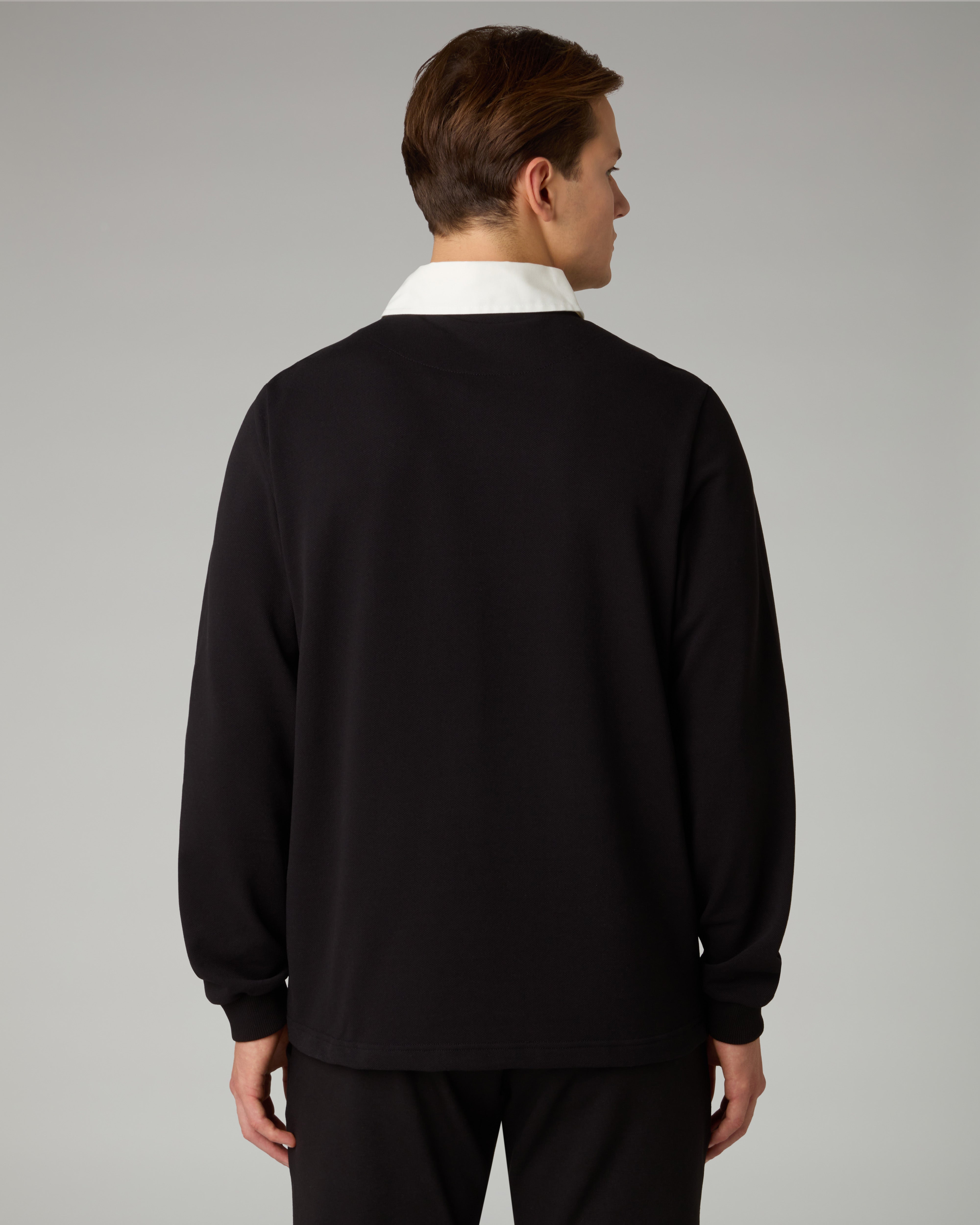 australian-academy-polo-nera-in-piqu-t-regular image 3