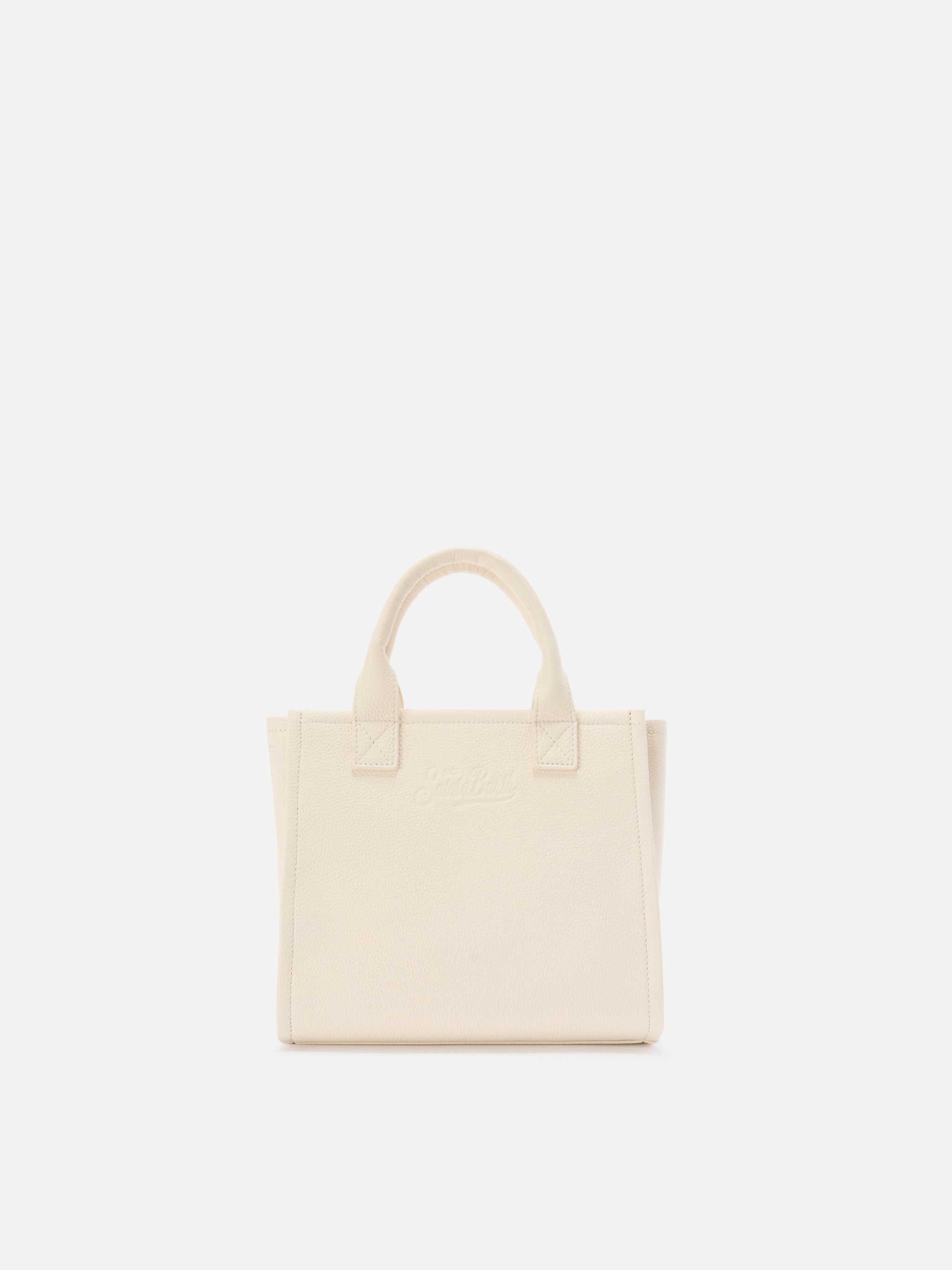 mc2-saint-barth-vanity-medium-borsa-a-mano-in-pelle-martellata-avorio image 3