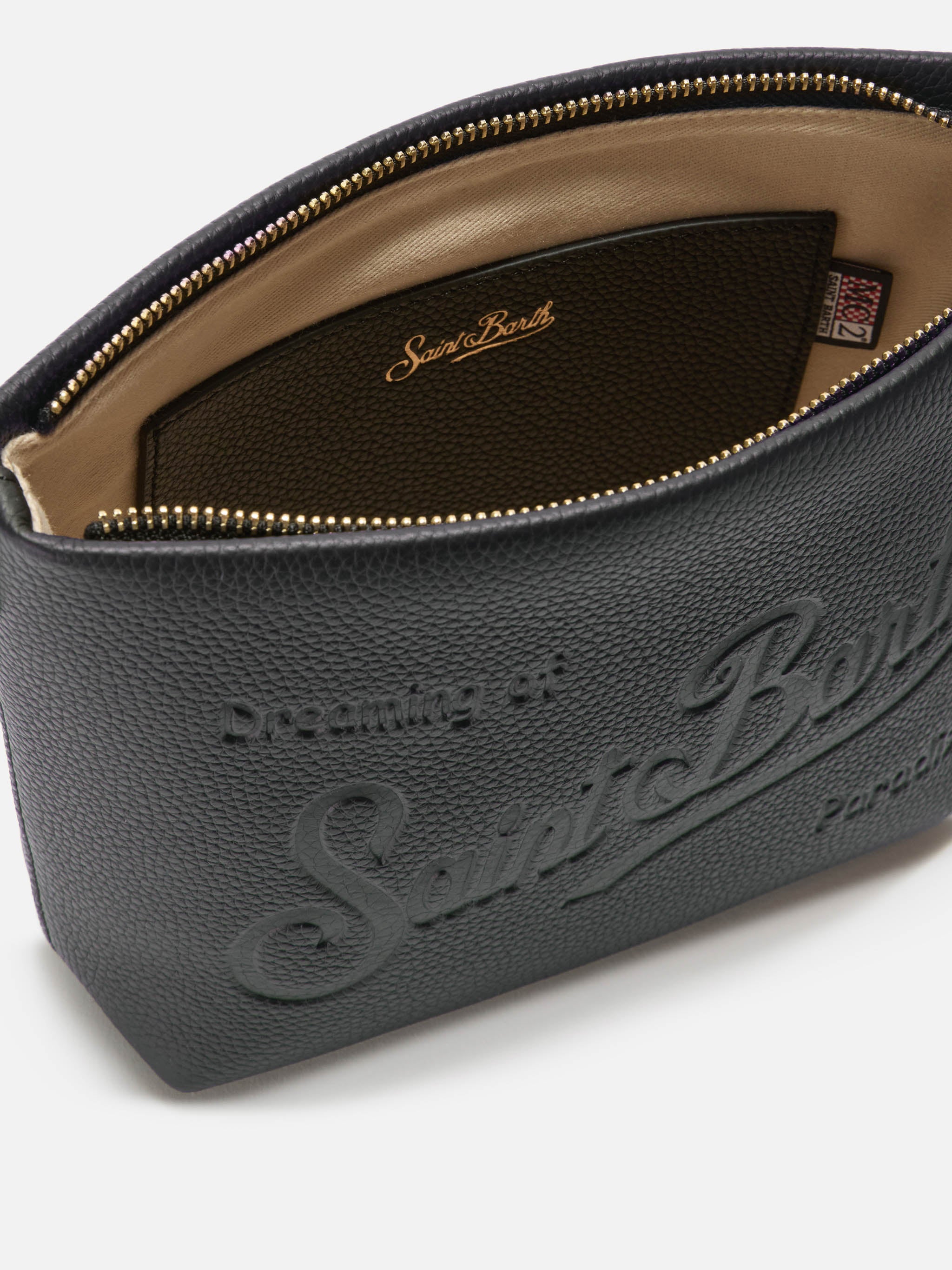 mc2-saint-barth-aline-bag-borsa-a-spalla-donna-in-pelle-martellata-nera image 5