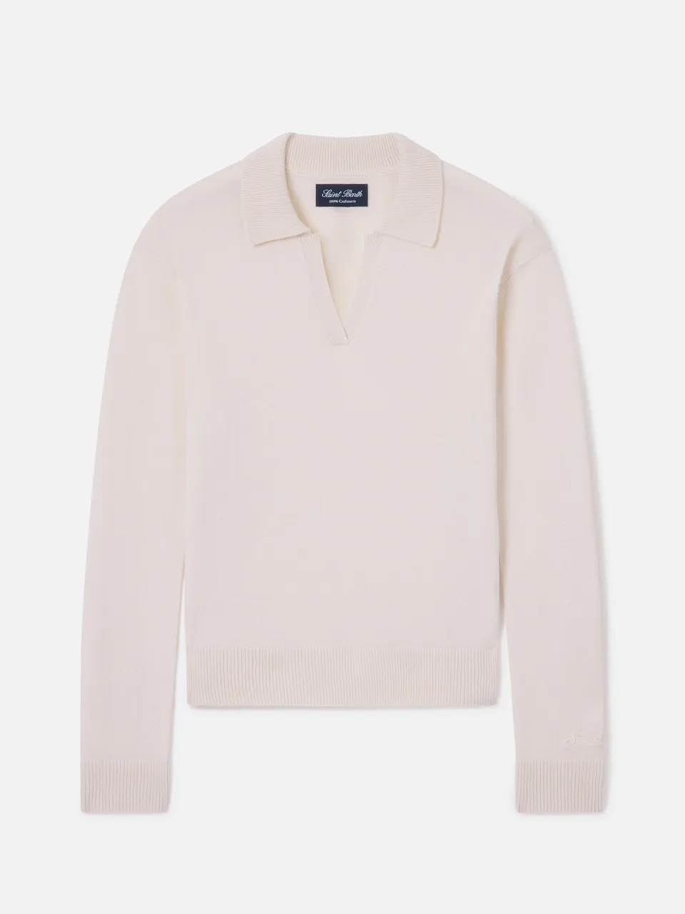 maglia-eze-mc2-saint-barth-in-cashmere-off-white-con-collo-polo image 1