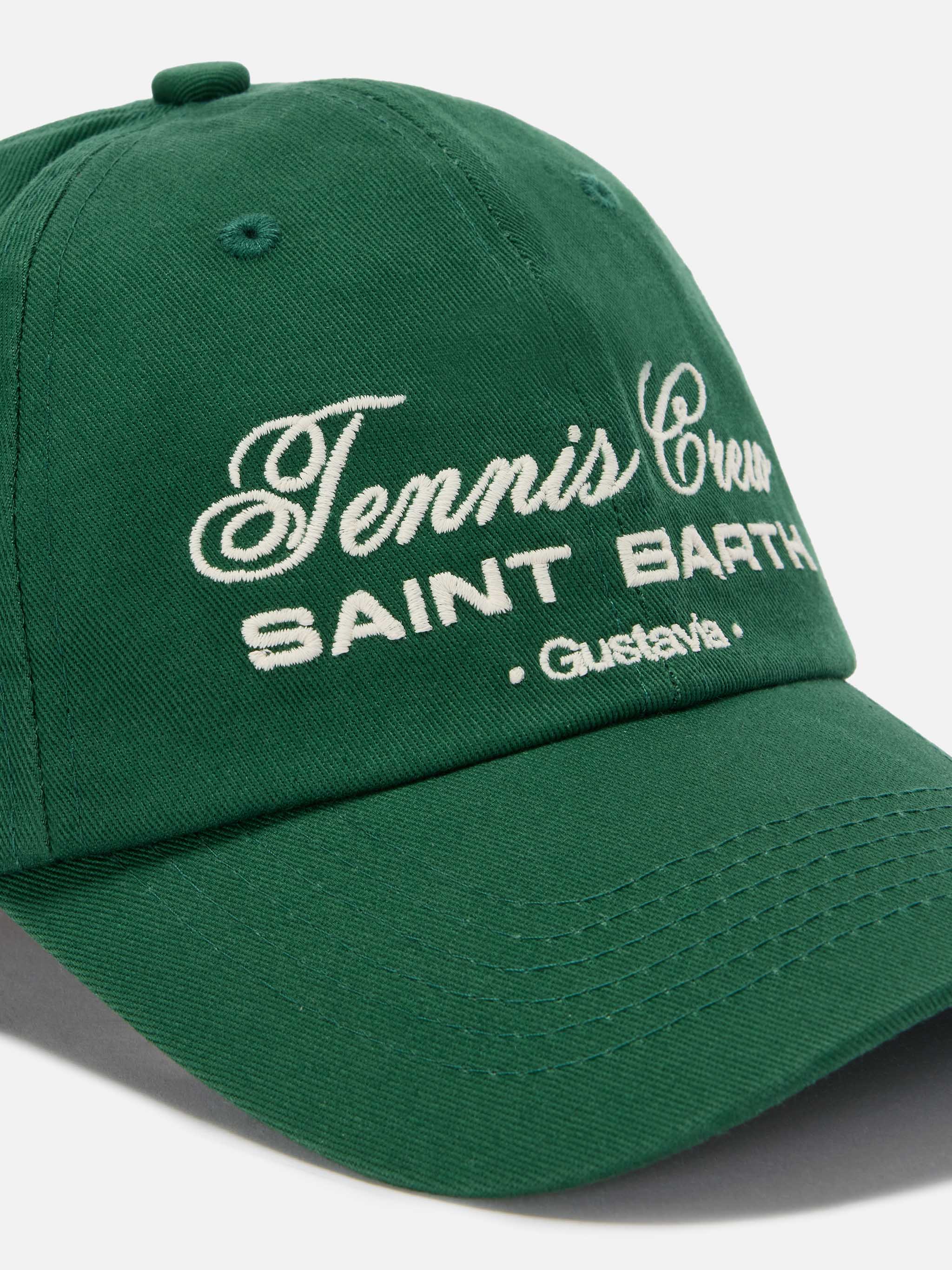 cappellino-baseball-mc2-saint-barth-con-visiera-in-cotone-verde-e-ricamo-tennis- image 2
