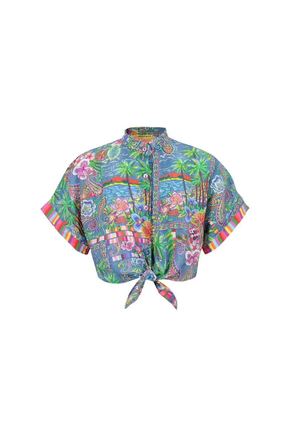 4giveness-camicia-crop-con-nodo-in-mussola-fantasia-cover-up-bimba image 1