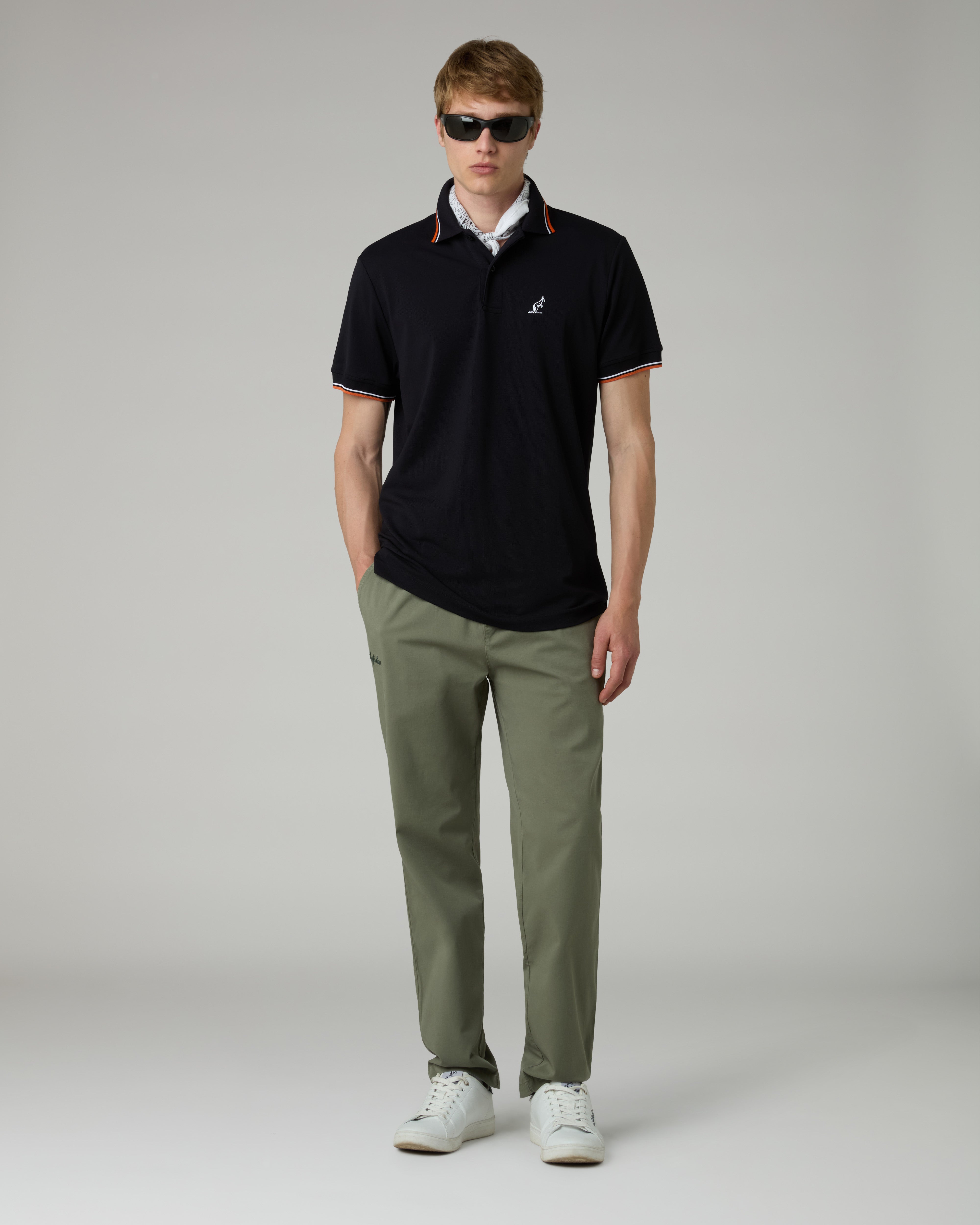 australian-2-stripes-polo-shirt-piquet-nero image 2