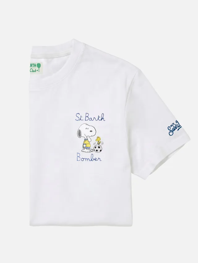 mc2-saint-barth-t-shirt-portofino-uomo-bianca-cotone-st-barth-bomber-peanuts-spe image 1