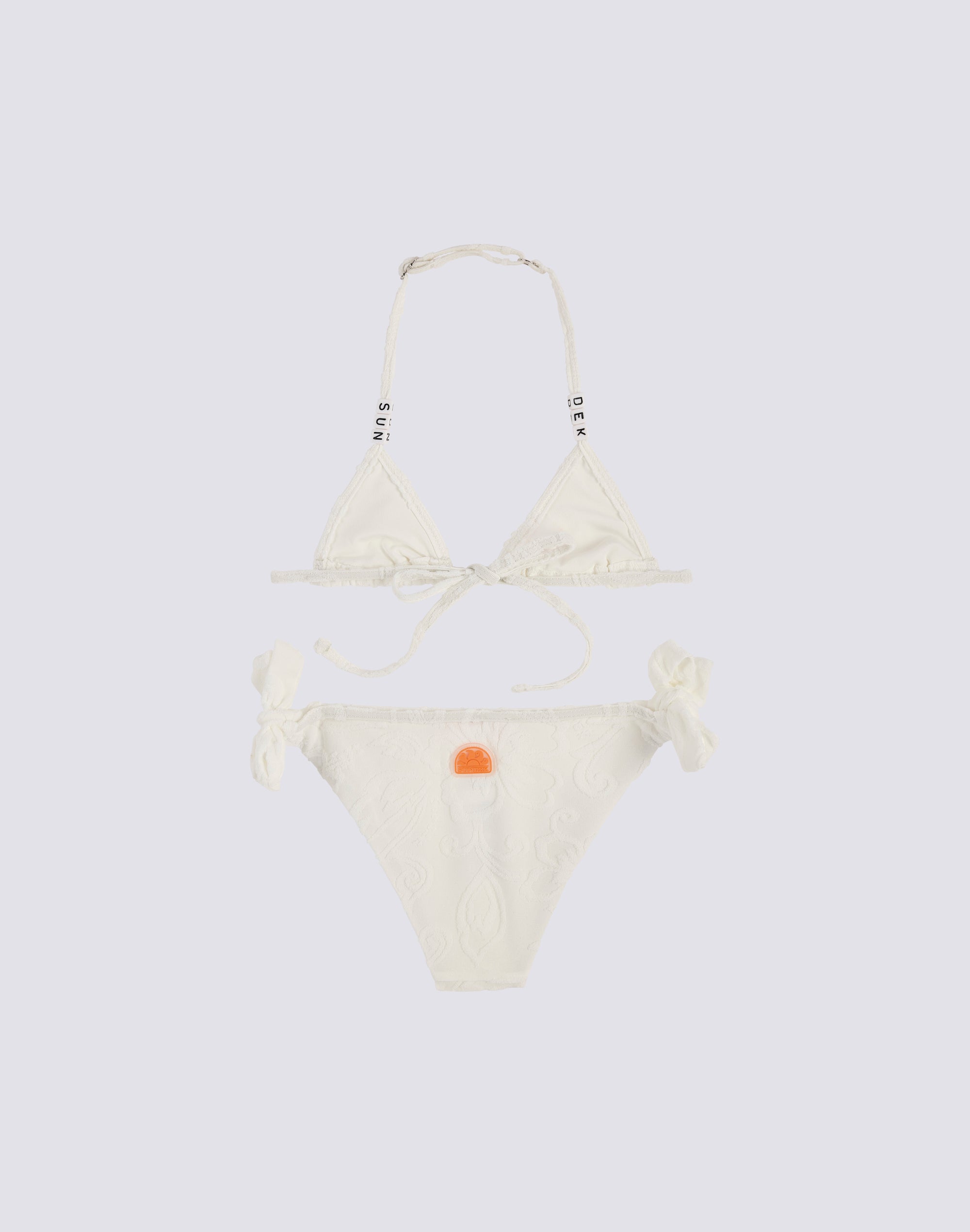sundek-mini-bikini-bambina-in-spugna-jacquard-sk23-triangolo-con-laccetti image 2