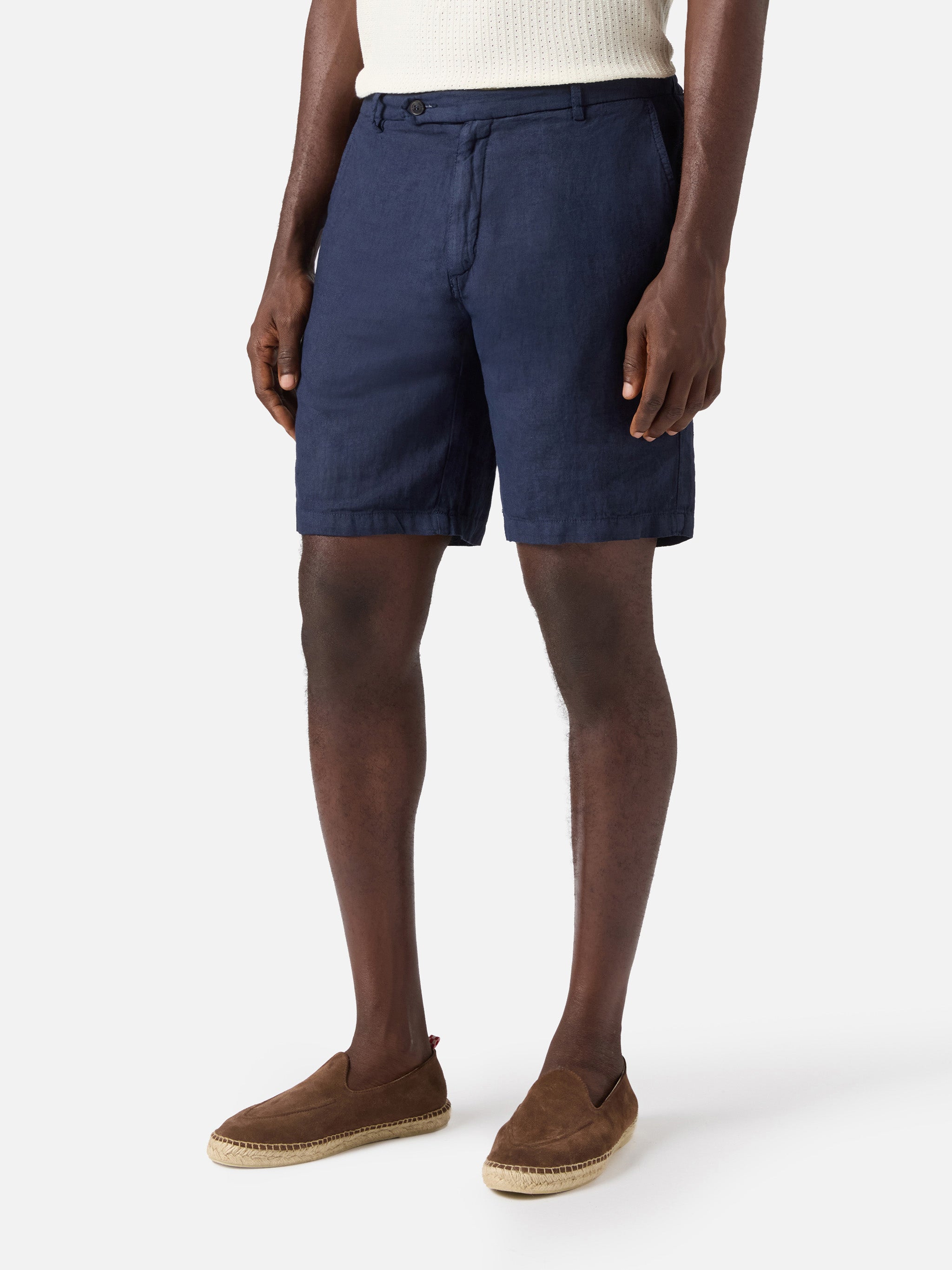 mc2-saint-barth-sebastian-bermuda-uomo-in-puro-lino-blu-navy image 1
