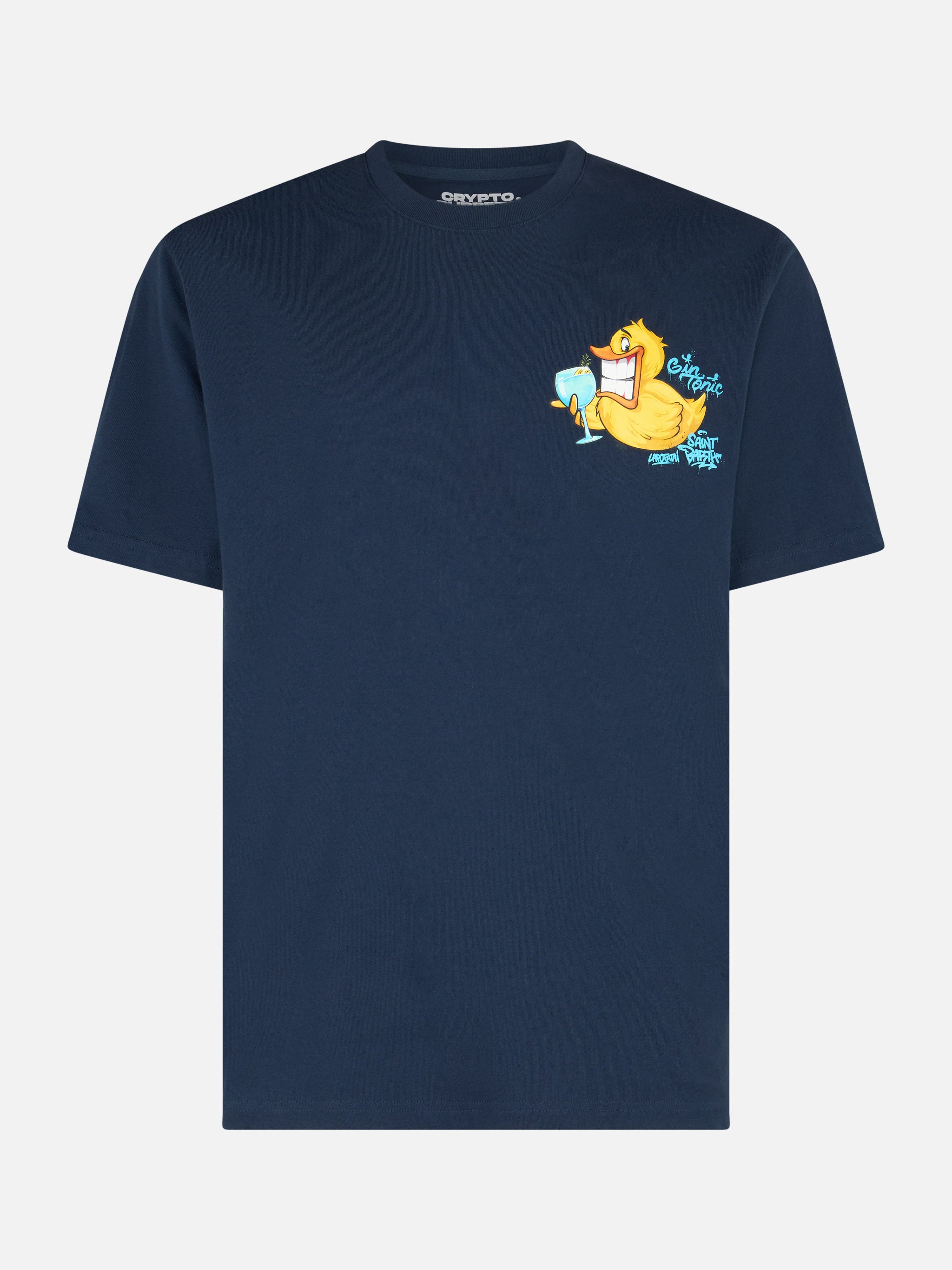 mc2-saint-barth-t-shirt-cryptopuppets-ducky-gin-special-edition-in-cotone-blu image 5