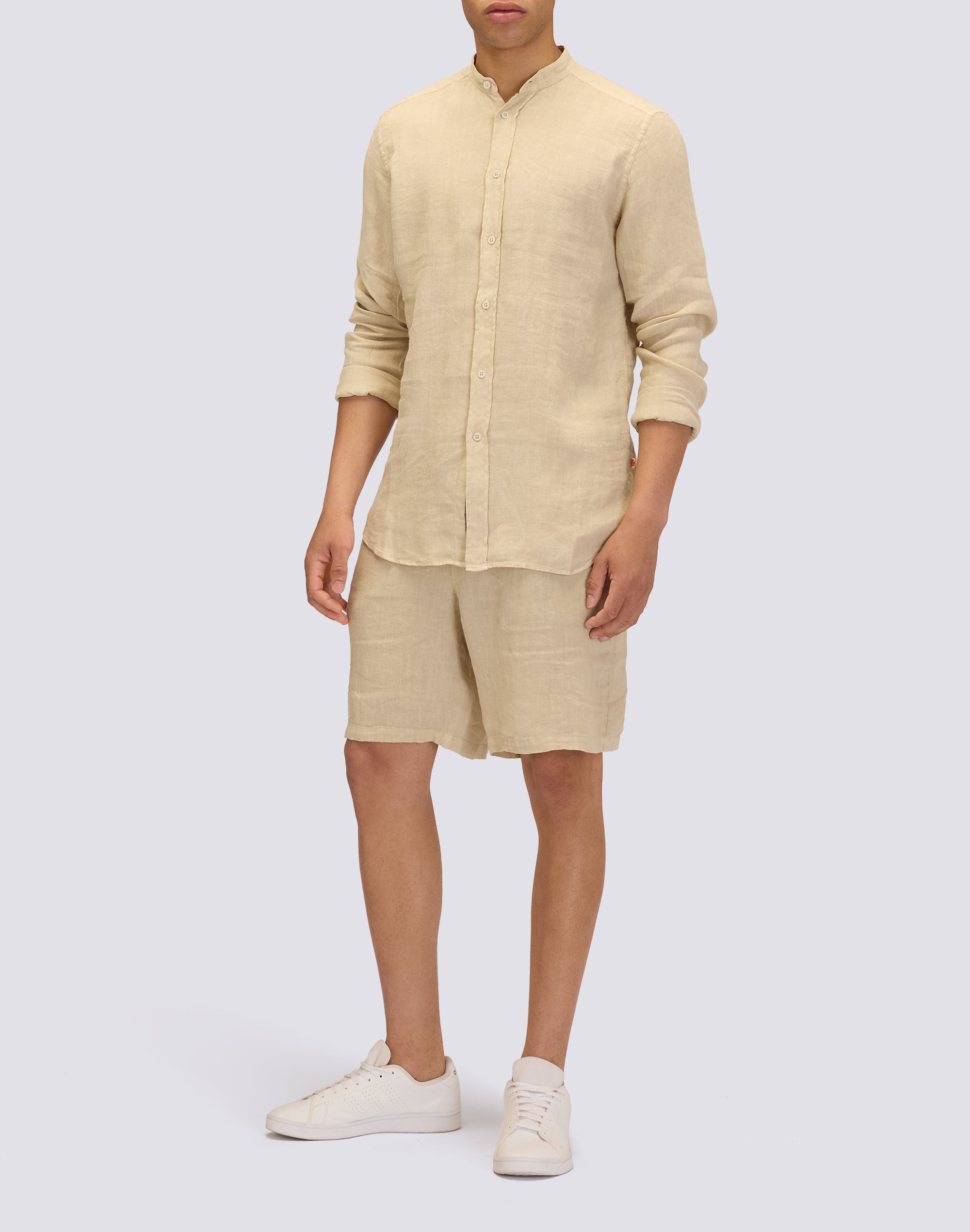 sundek-camicia-uomo-in-lino-tinto-capo-con-collo-alla-coreana image 3