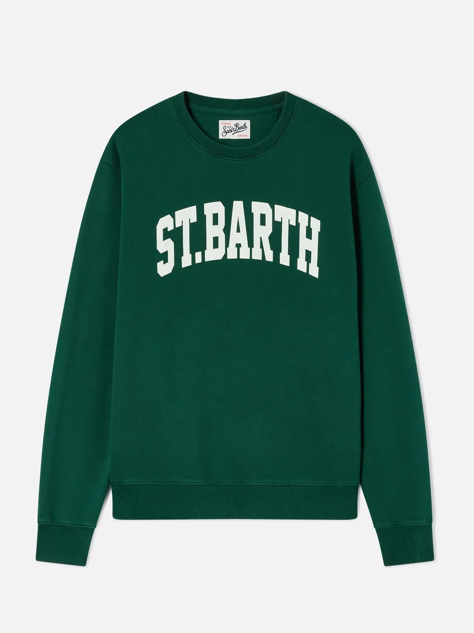 mc2-saint-barth-felpa-uomo-soho-cotone-verde-stampa-st-barth-college image 1