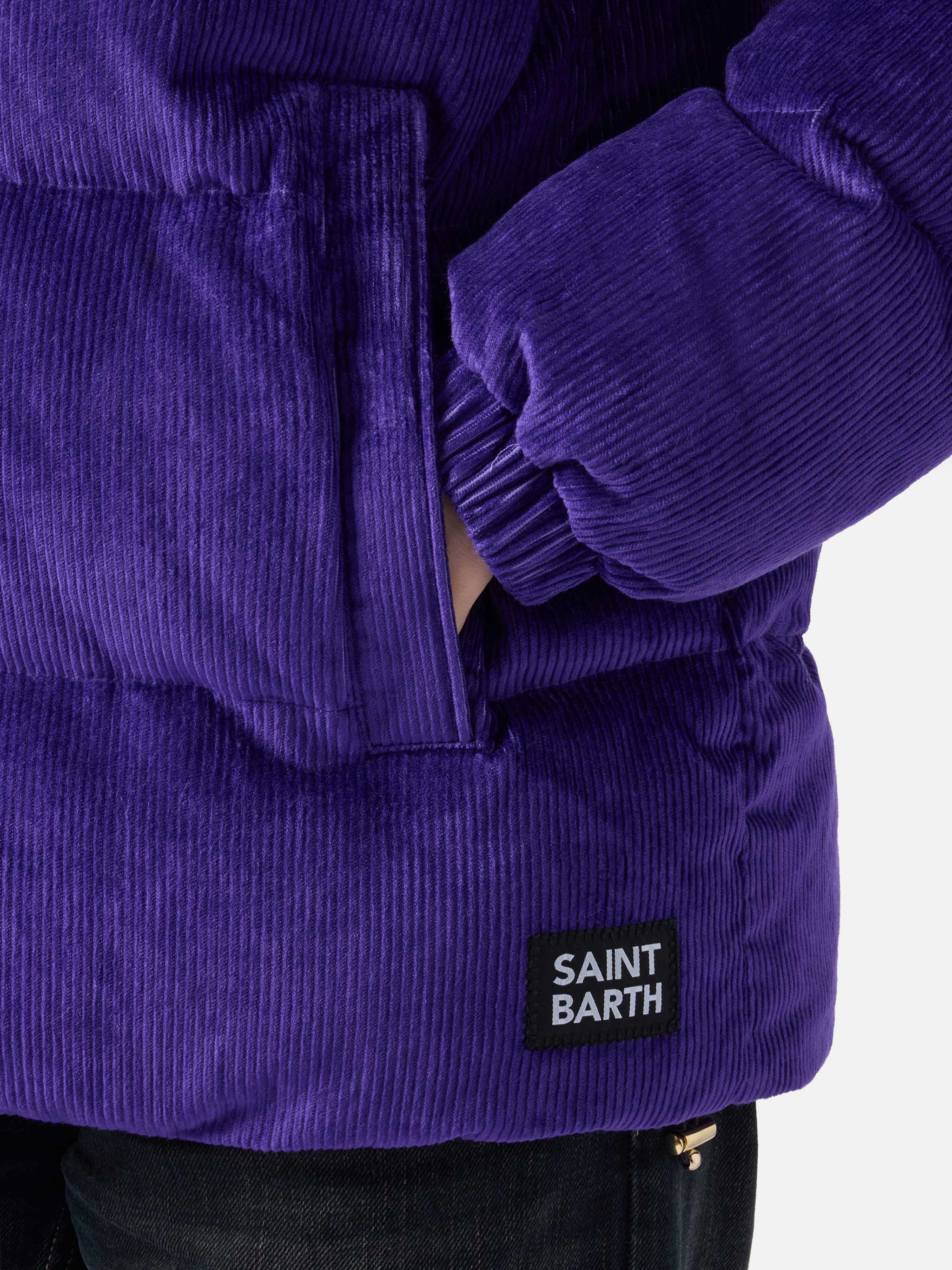 mc2-saint-barth-piumino-geneve-uomo-velluto-a-coste-viola-con-cappuccio image 3