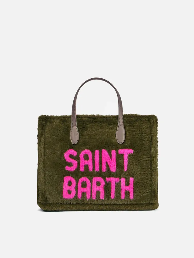 mc2-saint-barth-vivian-borsa-tote-verde-effetto-pelliccia-con-tracolla image 1