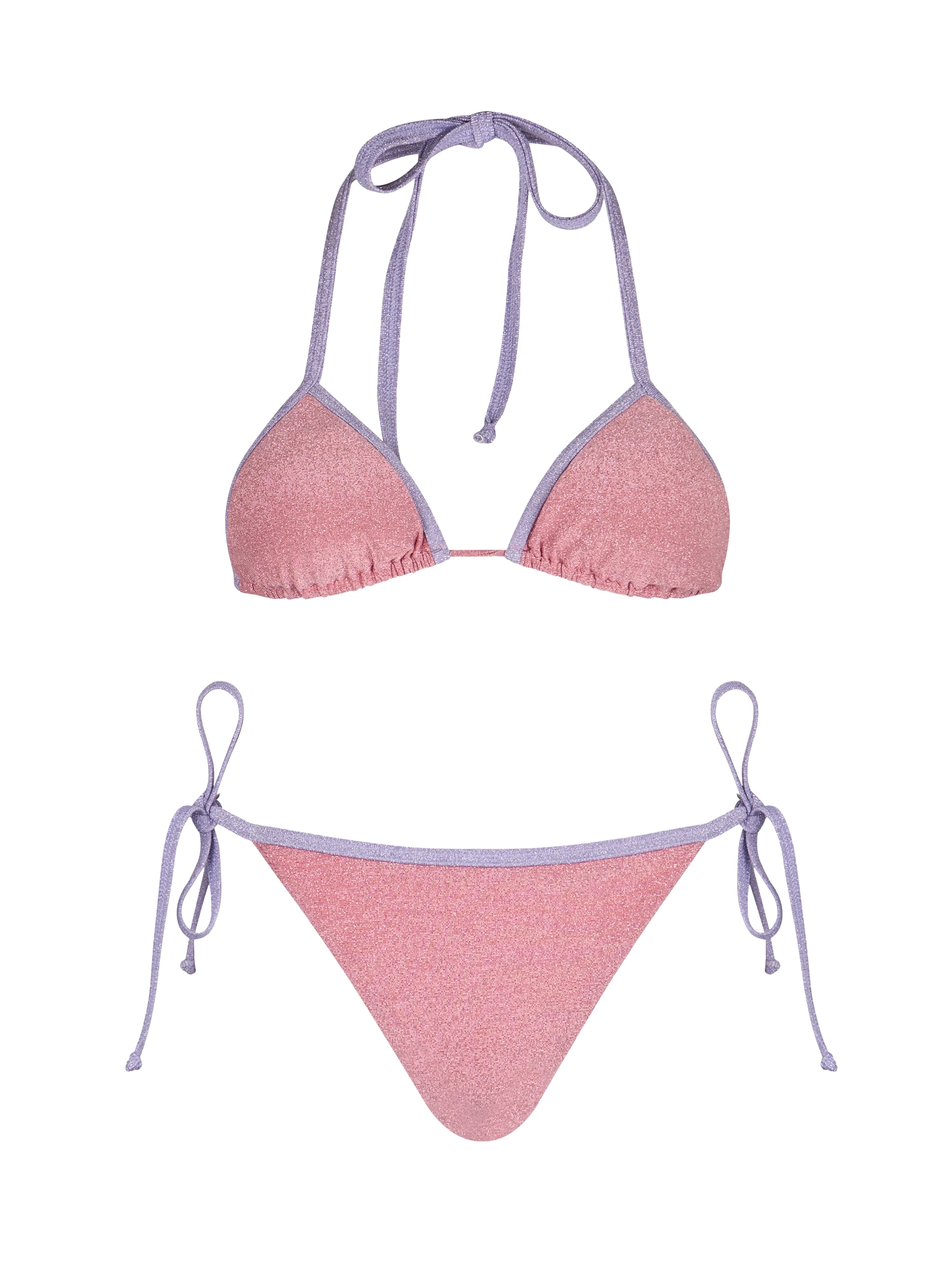 mc2-saint-barth-leah-marielle-bikini-donna-triangolo-lurex-rosa-con-piping image 1