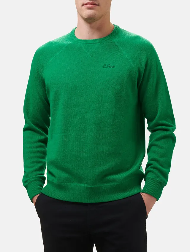 mc2-saint-barth-maglia-uomo-bricklane-in-misto-cashmere-verde-tinta-unita-giroco image 1