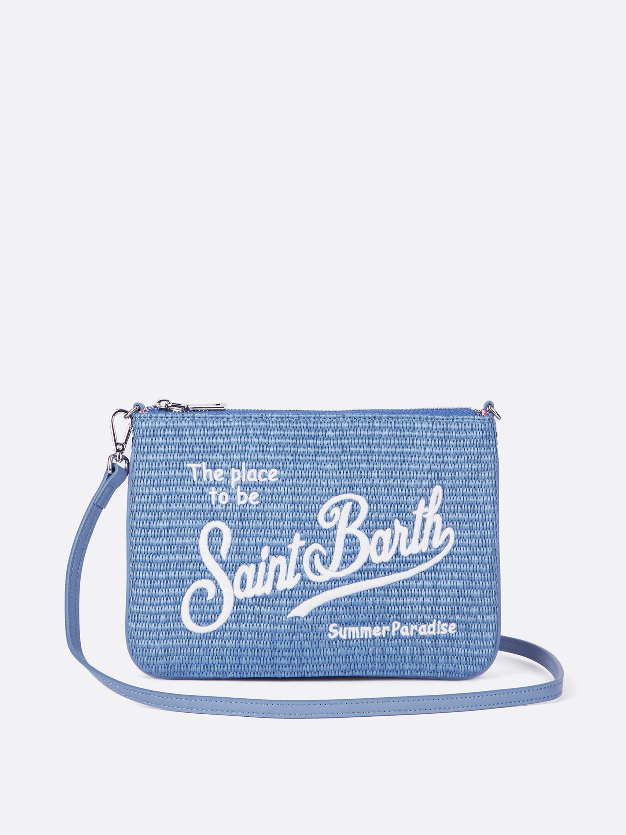 mc2-saint-barth-parisienne-pouch-effetto-paglia-azzurro-con-logo-ricamato-e-trac image 1