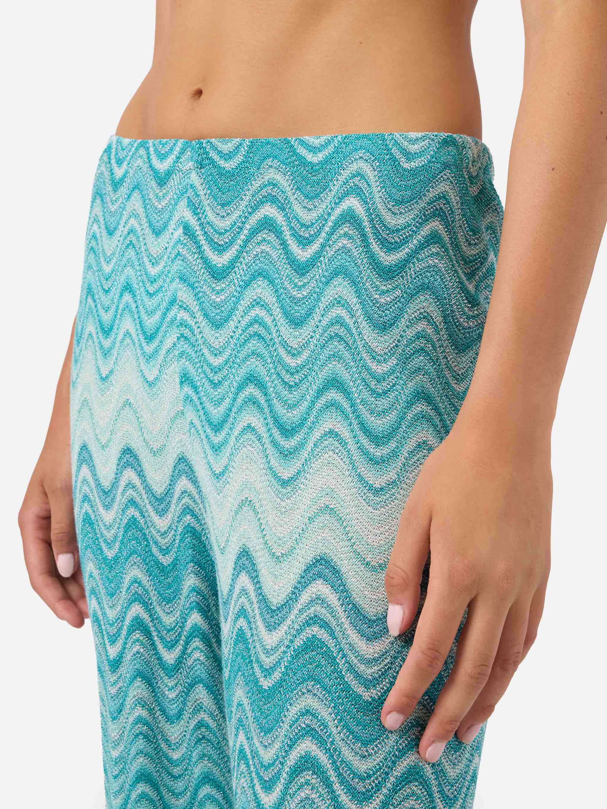 mc2-saint-barth-pantalone-lungo-donna-amalia-in-raschel-degrad-verde-acqua image 5