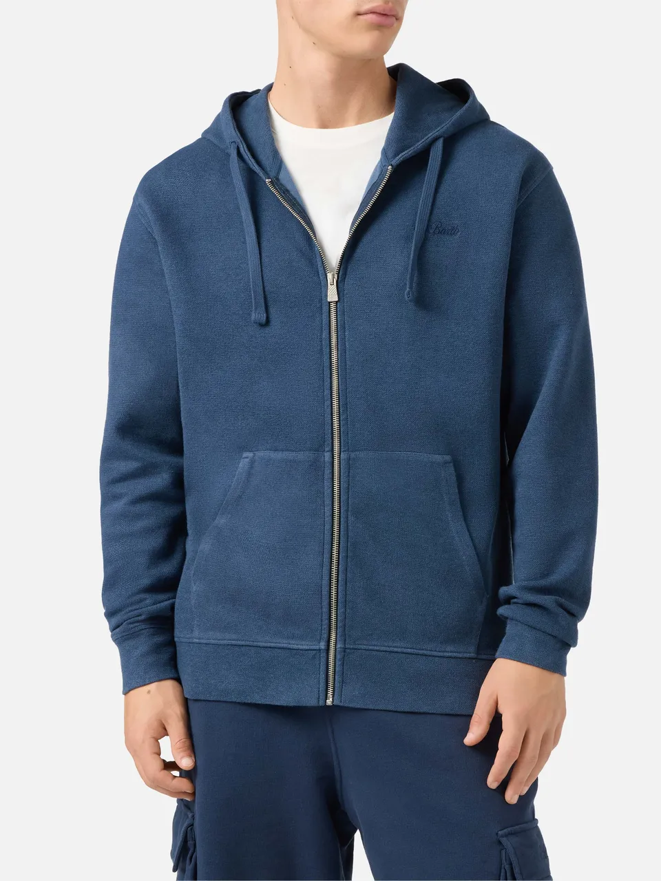 felpa-con-cappuccio-mc2-saint-barth-barrett-in-cotone-blu-con-zip-frontale image 1