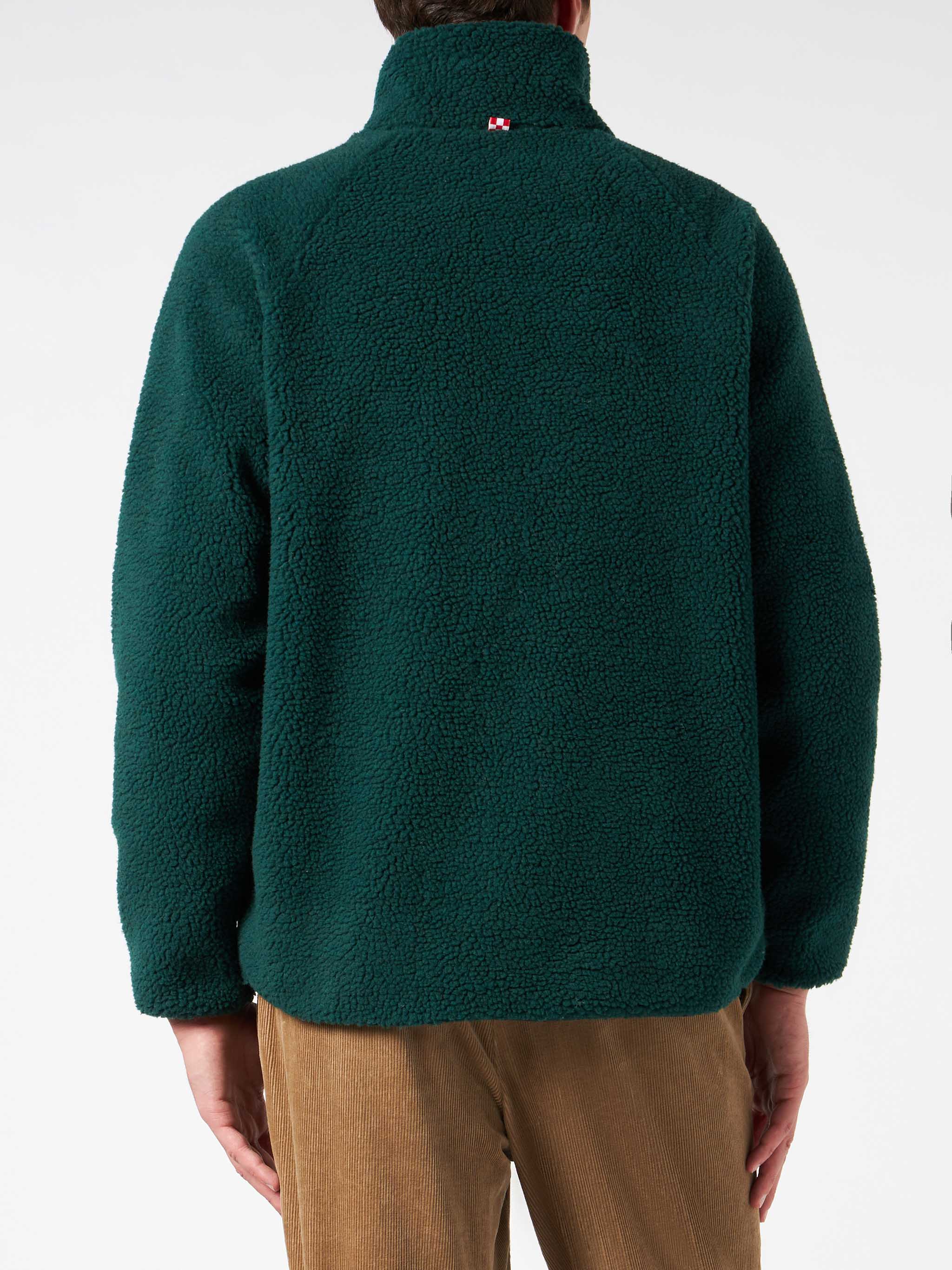 mc2-saint-barth-keystone-giacca-sherpa-verde-con-tasche-pied-de-poule-uomo image 3