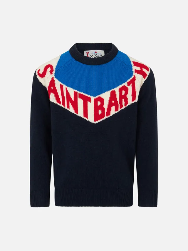 mc2-saint-barth-maglione-girocollo-bambino-saint-barth-blu-cashmere-e-lana image 1