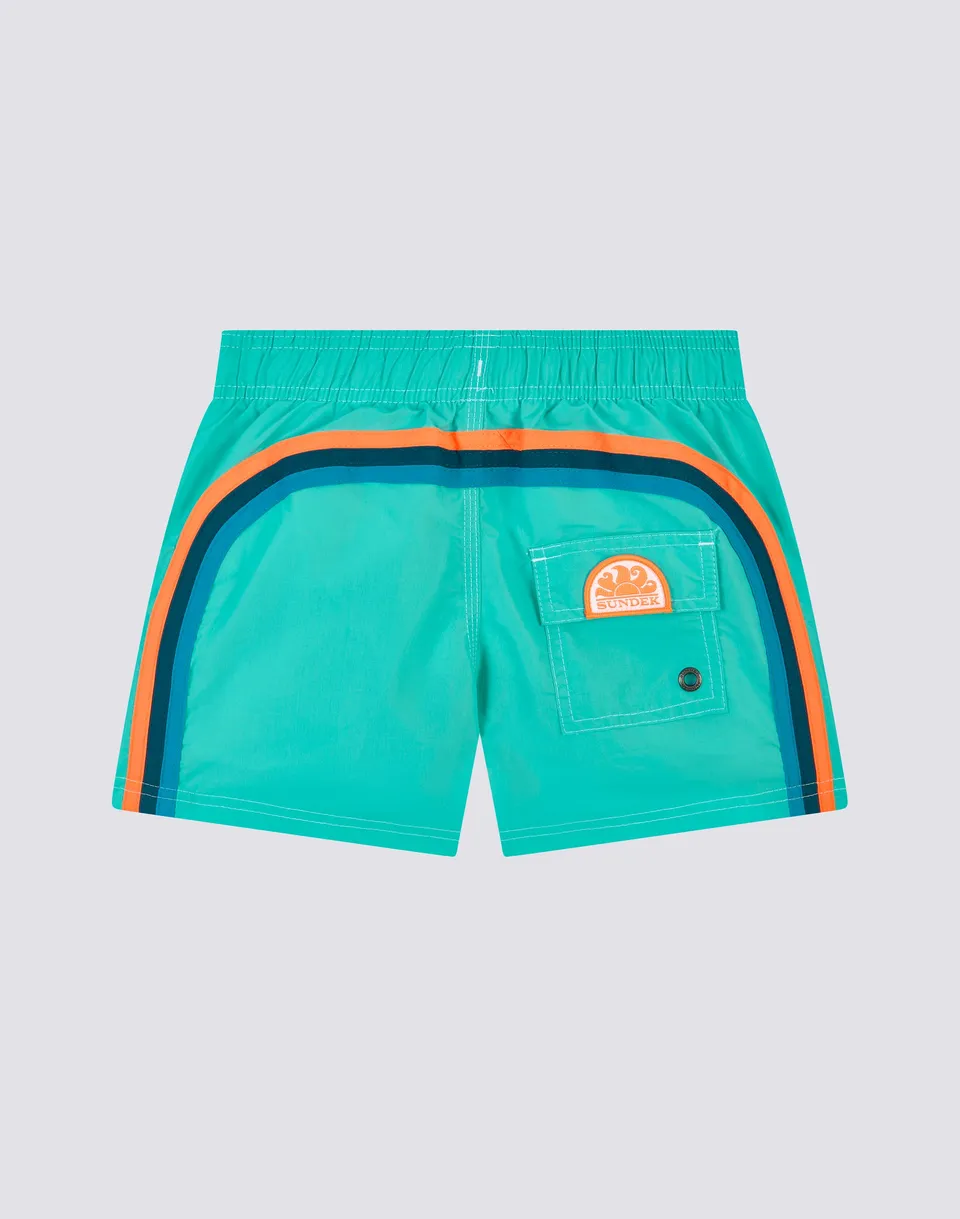 sundek-costume-mare-bambino-corto-vita-elasticata-iconic-taffeta-b504bdta100 image 1