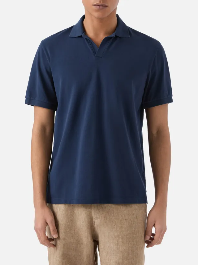 mc2-saint-barth-polo-charles-uomo-in-piquet-di-cotone-blu-navy image 1