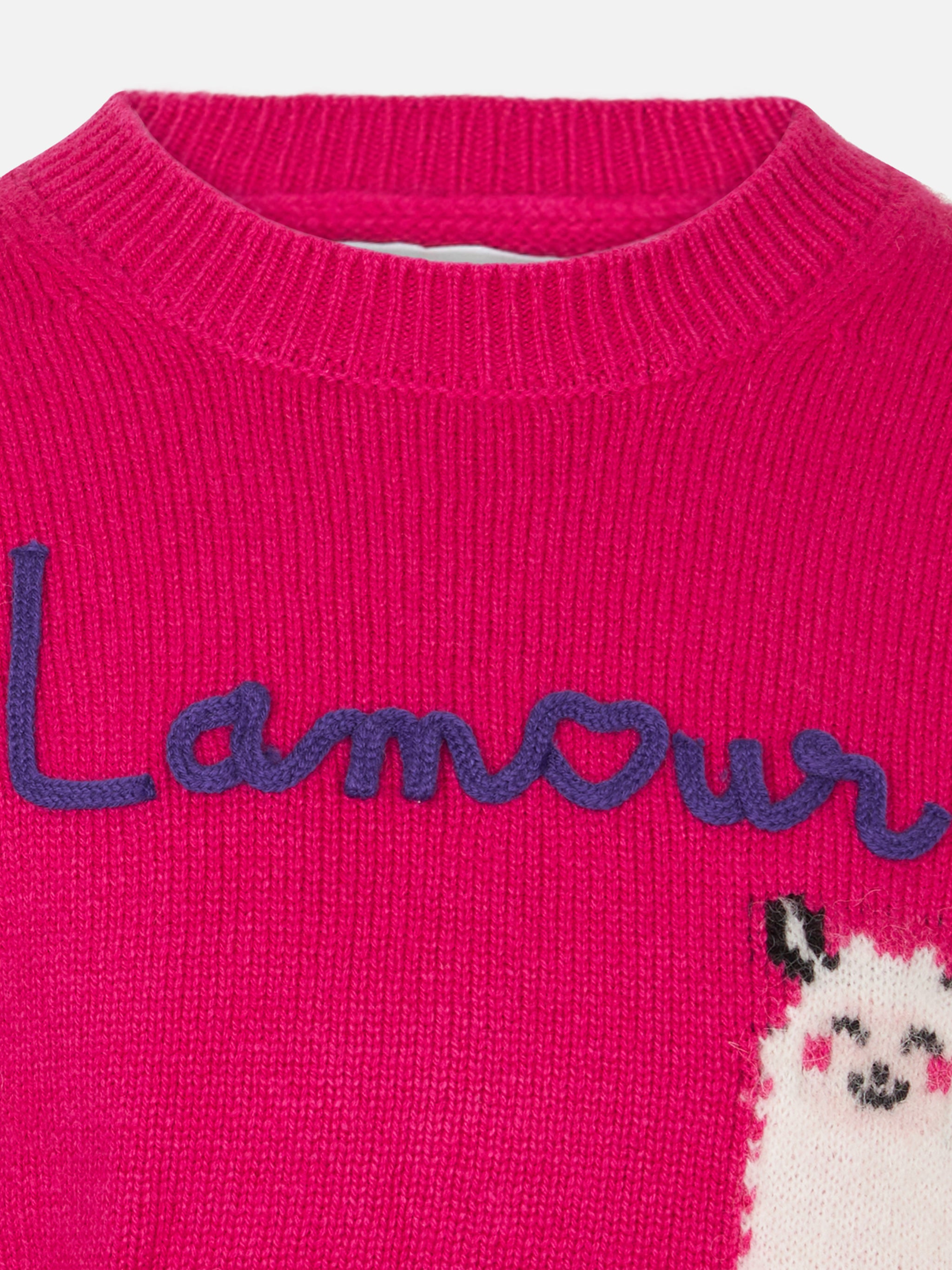 mc2-saint-barth-danya-maglione-bambina-girocollo-l-amour-fucsia image 2
