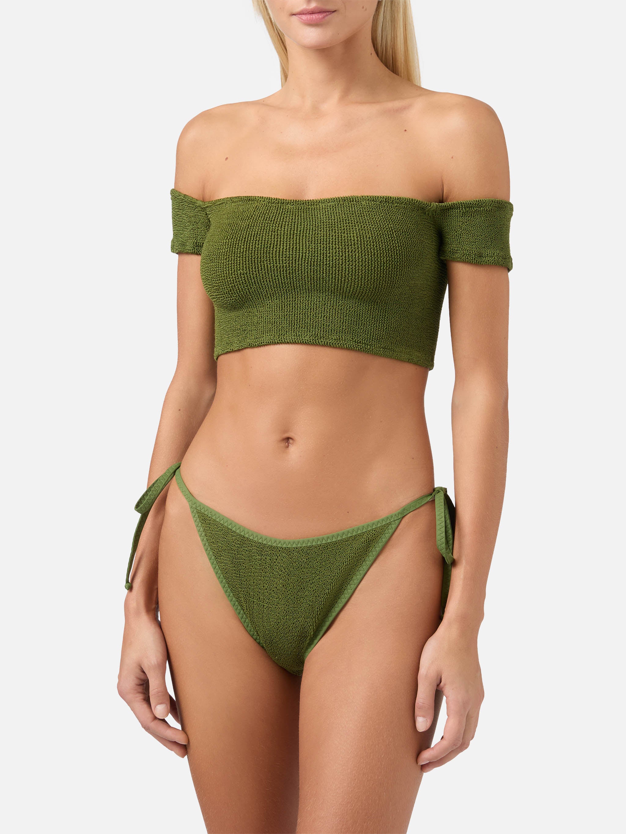 mc2-saint-barth-bikini-zena-marielle-a-due-pezzi-in-crinkle-verde-militare image 2