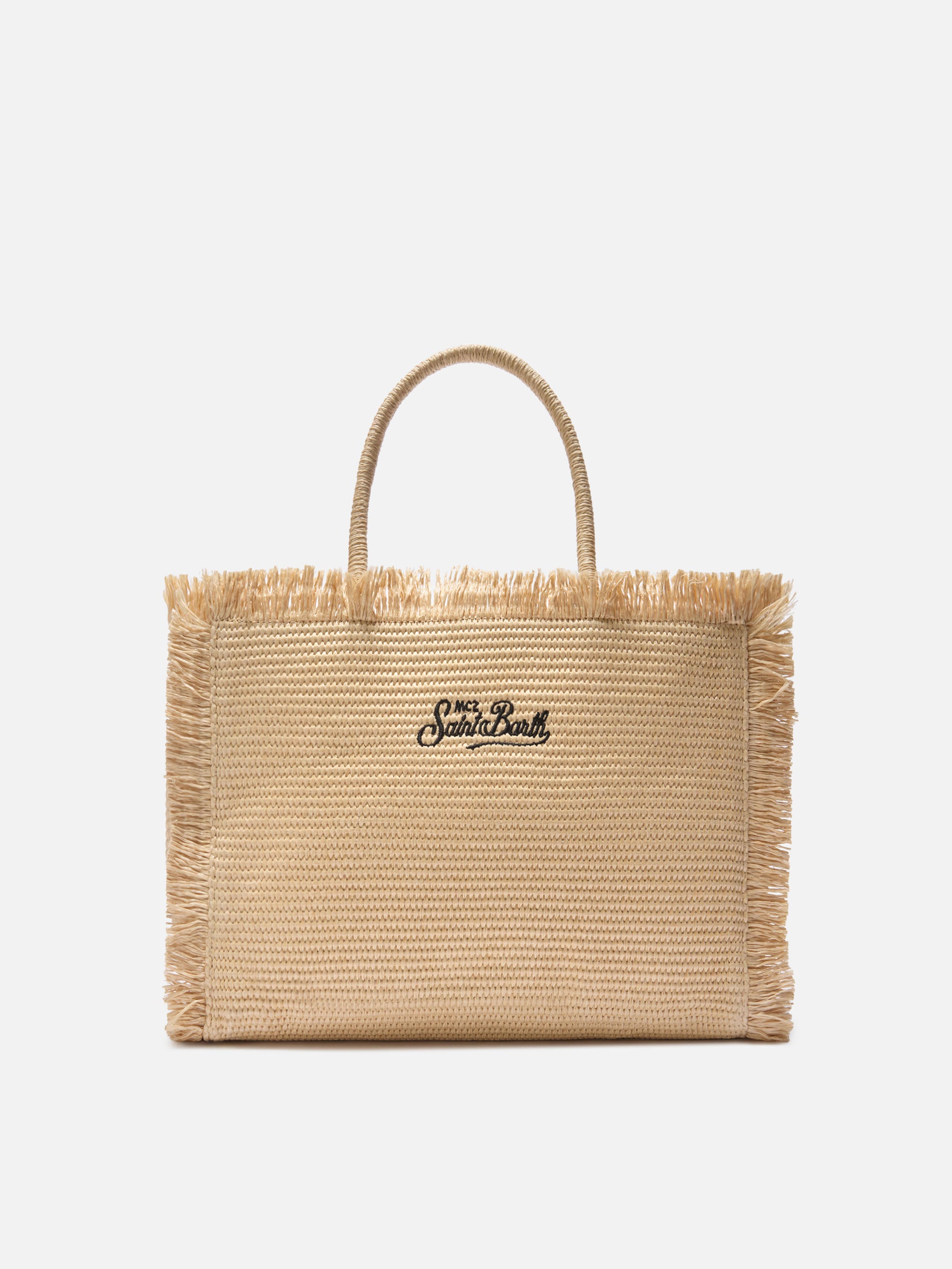 borsa-vanity-regular-mc2-saint-barth-effetto-paglia-con-logo-ricamato image 4