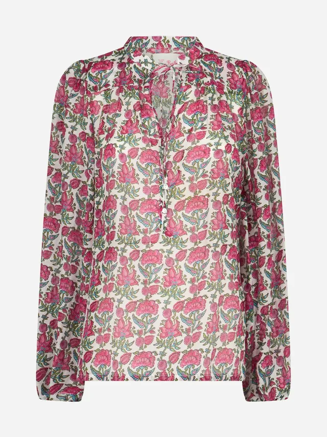 mc2-saint-barth-blusa-harper-donna-seta-voile-floreale-bianca-oversize image 1