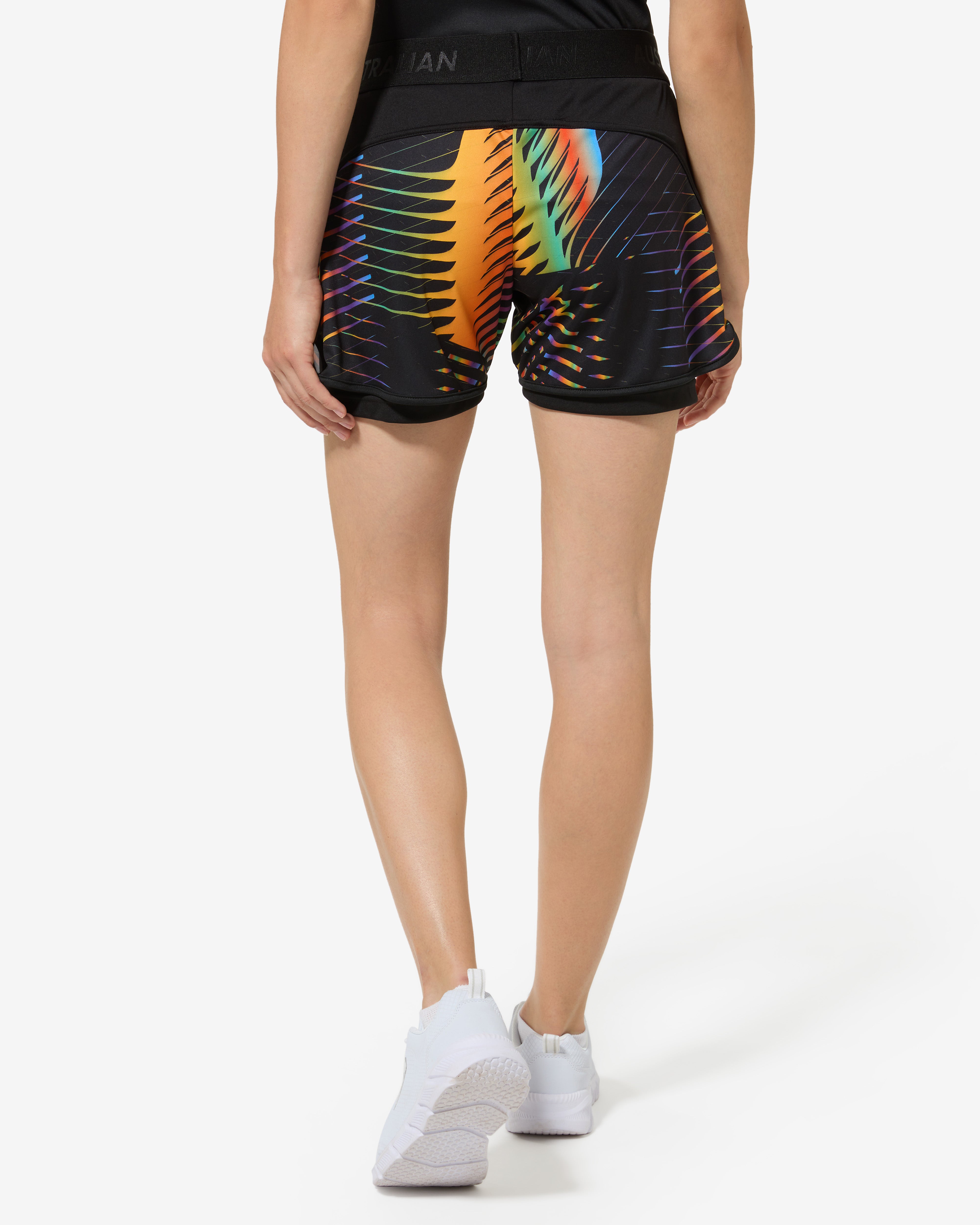 australian-chaos-short-nero-short-padel-ace-stampa-sublimatica-con-sottopantalon image 3