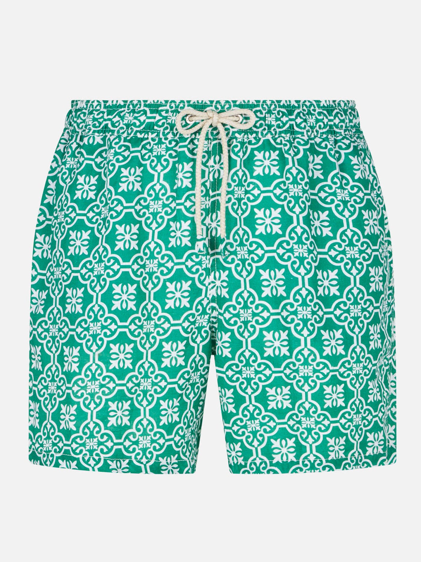 mc2-saint-barth-costume-mare-uomo-gustavia-linen-verde-e-bianco-in-lino image 1