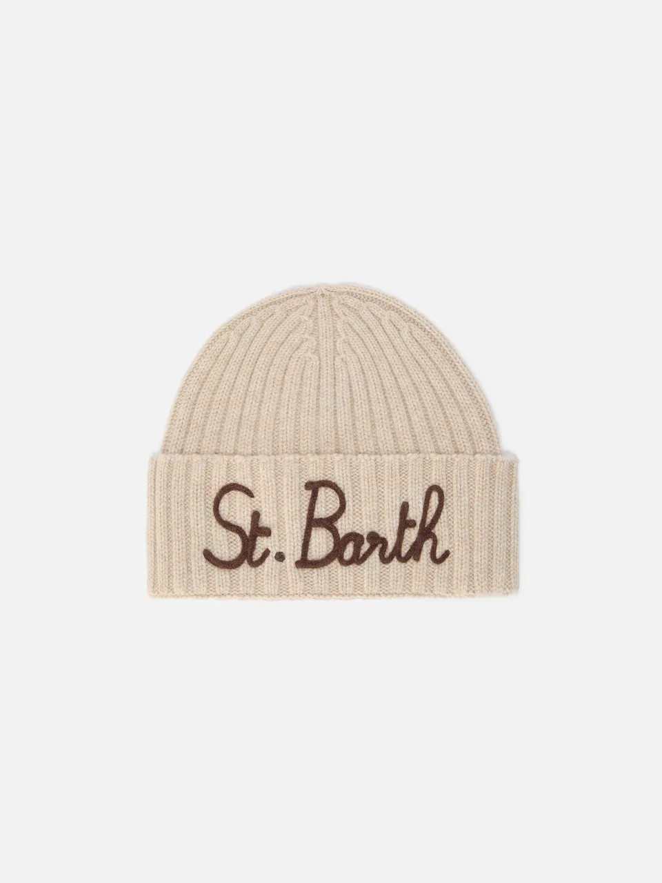 mc2-saint-barth-wengen-berretto-beige-in-misto-cashmere-con-ricamo-st-barth image 1