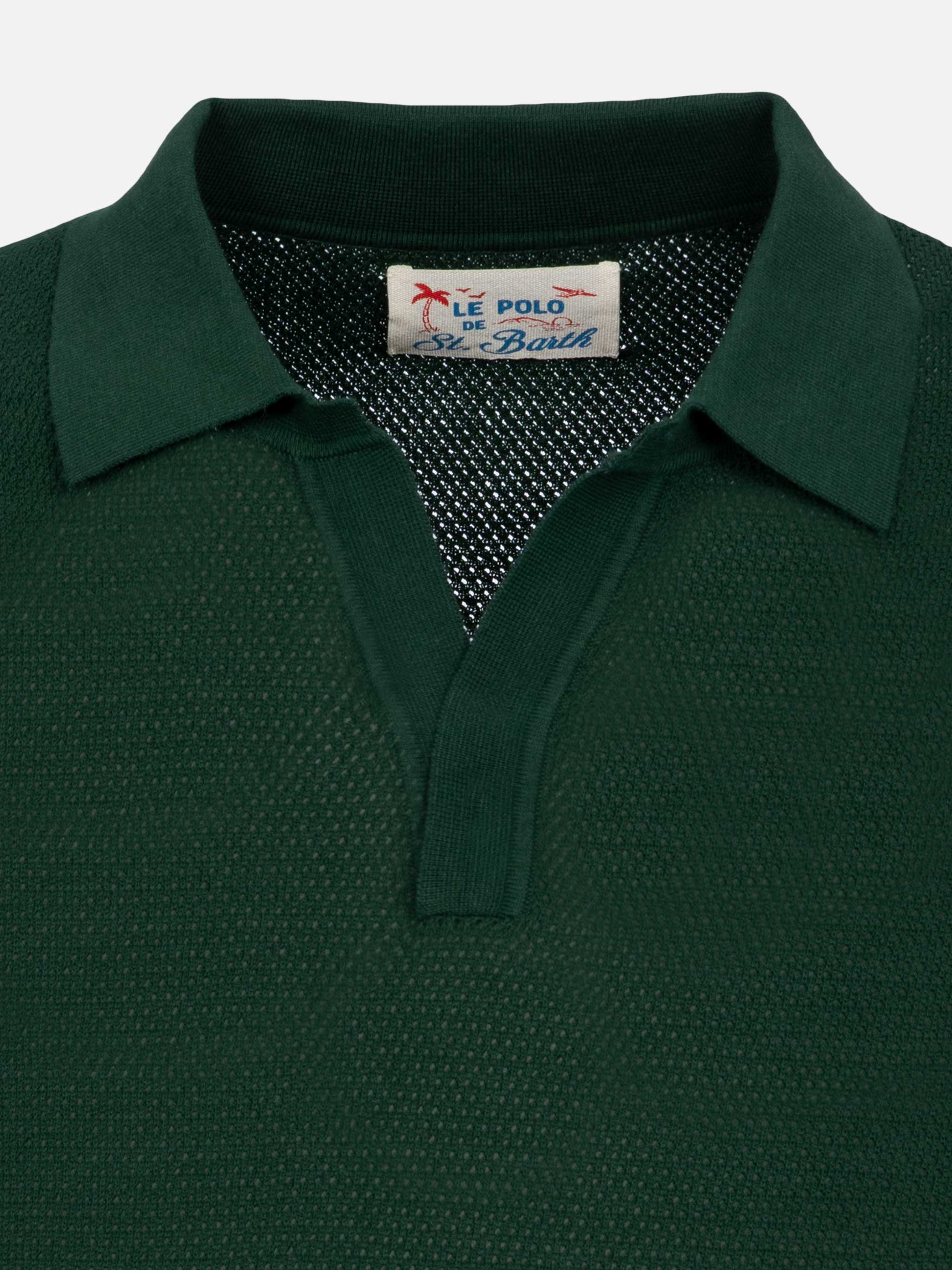 polo-sloan-mc2-saint-barth-senza-bottoni-in-maglia-a-rete-verde image 6