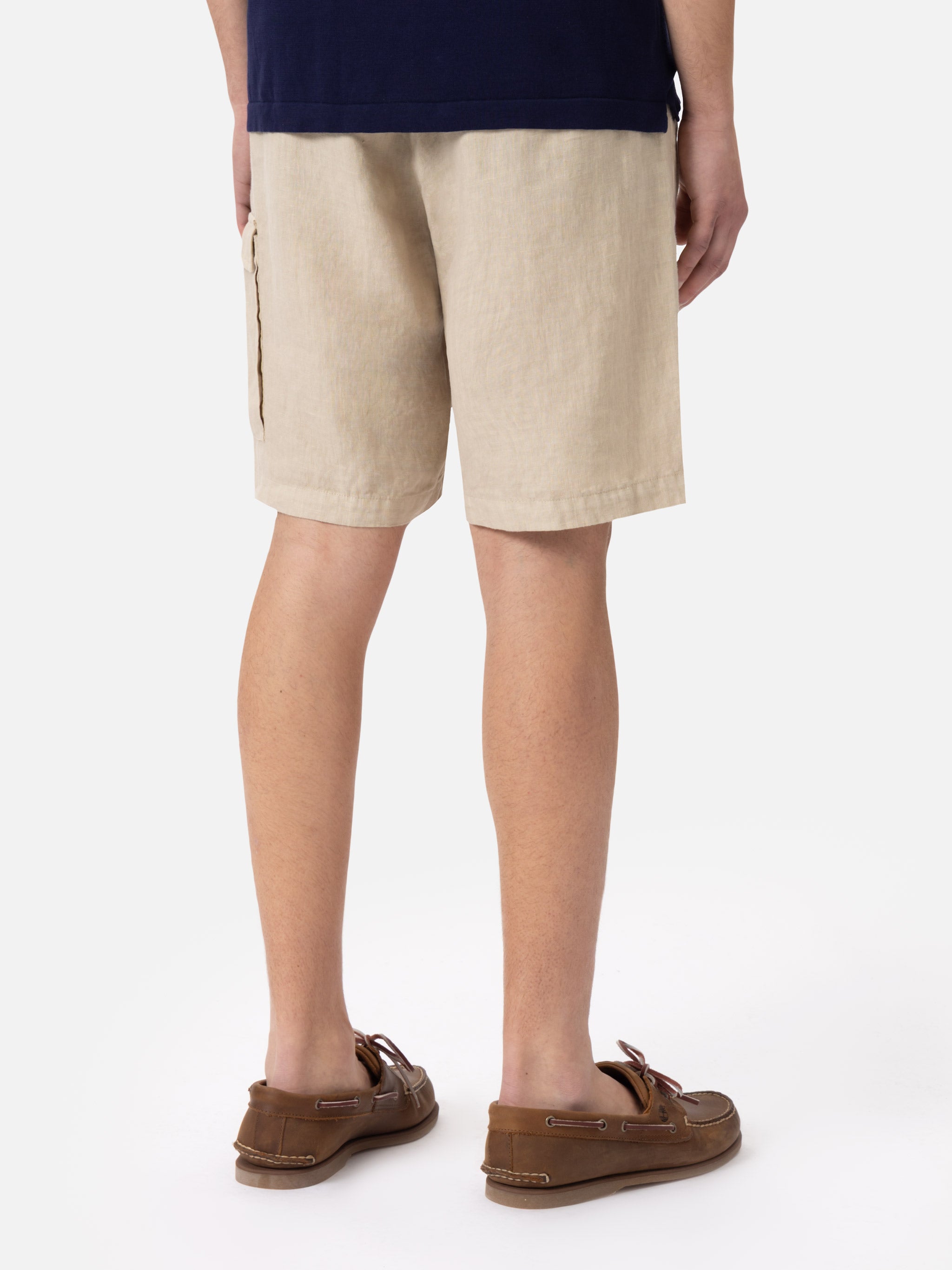 mc2-saint-barth-marseille-bermuda-uomo-lino-beige-vita-elasticizzata image 2