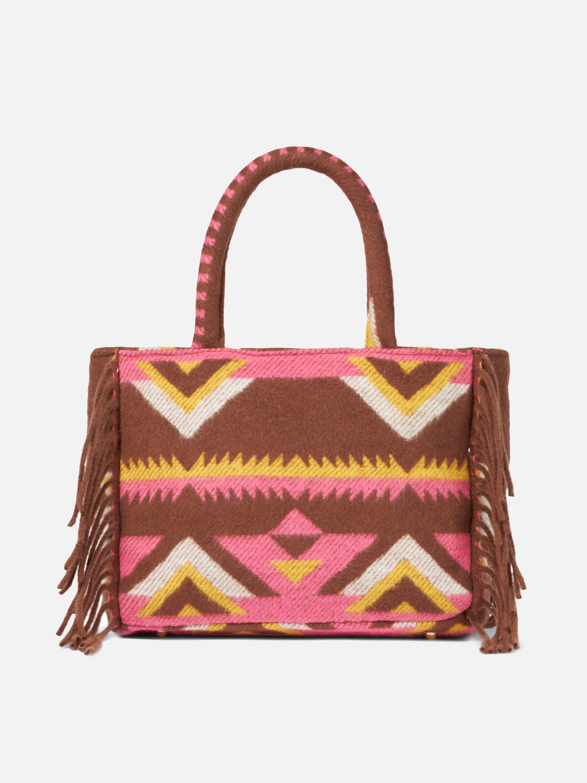 mc2-saint-barth-colette-borsa-blanket-stampa-etnica-marrone-30x22x12-cm image 4