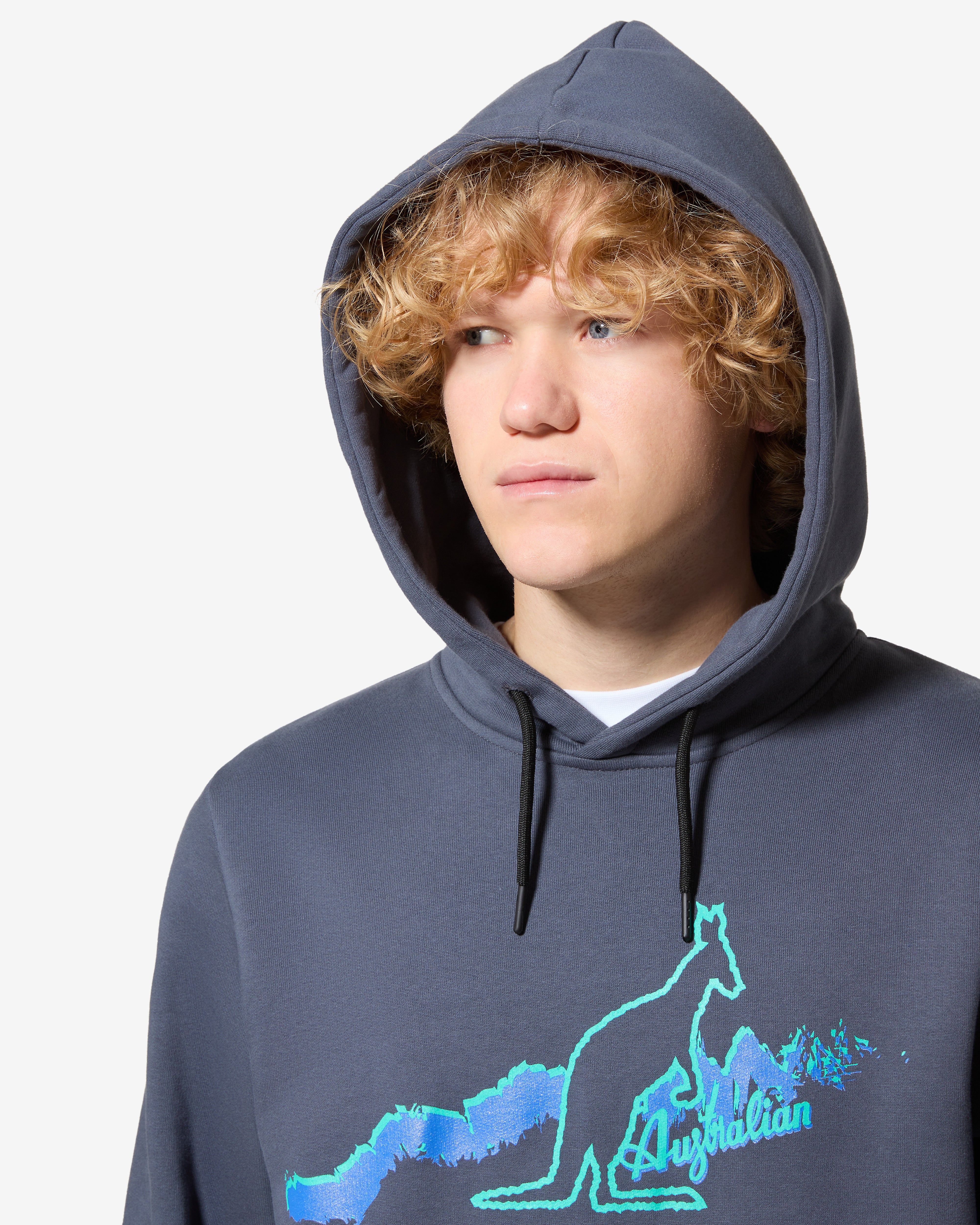australian-road-hoodie-archive-grigio-titanio-felpa-cotone-cappuccio-made-in-ita image 4