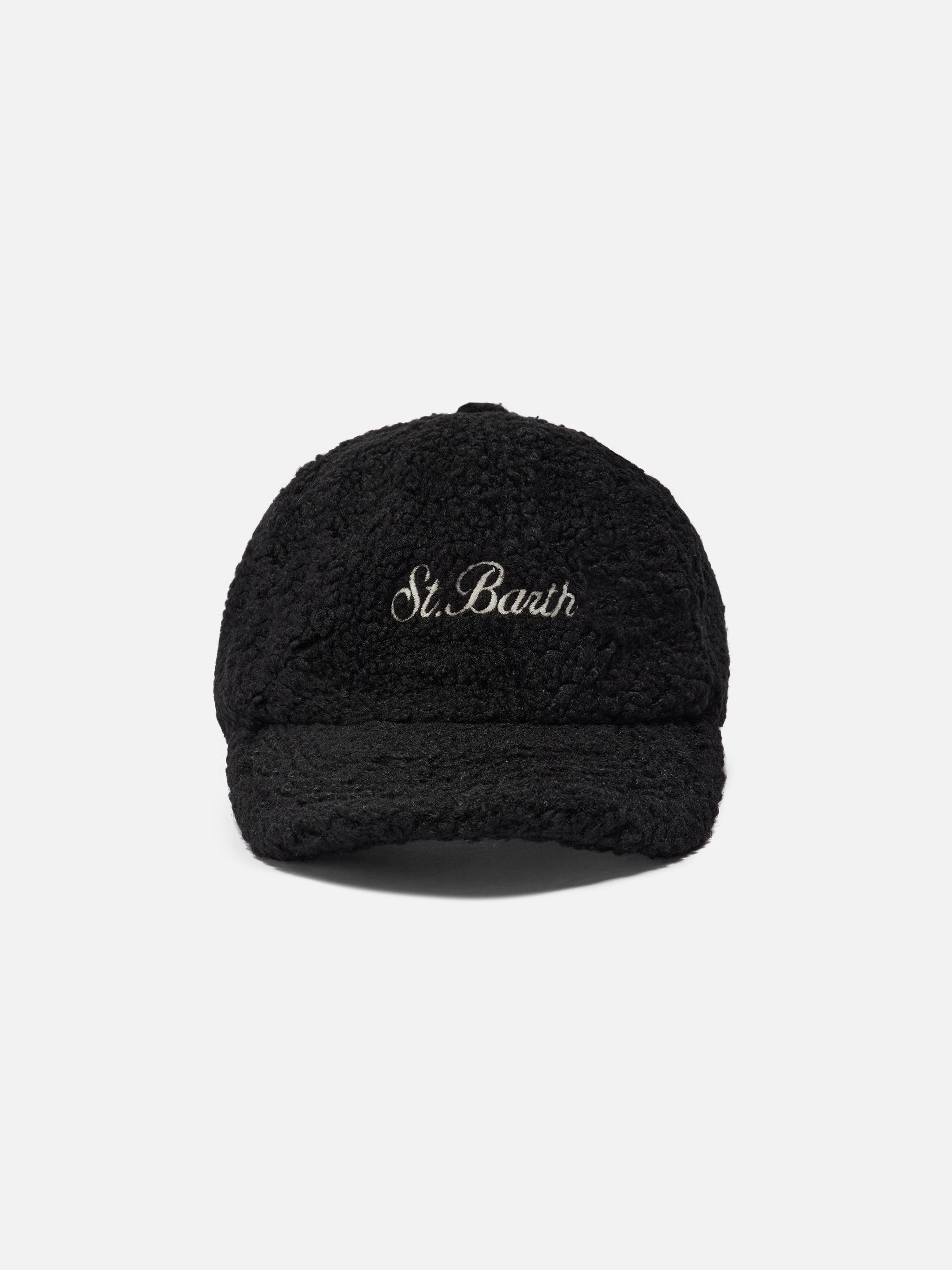mc2-saint-barth-baseball-cappello-con-visiera-in-sherpa-nero image 1