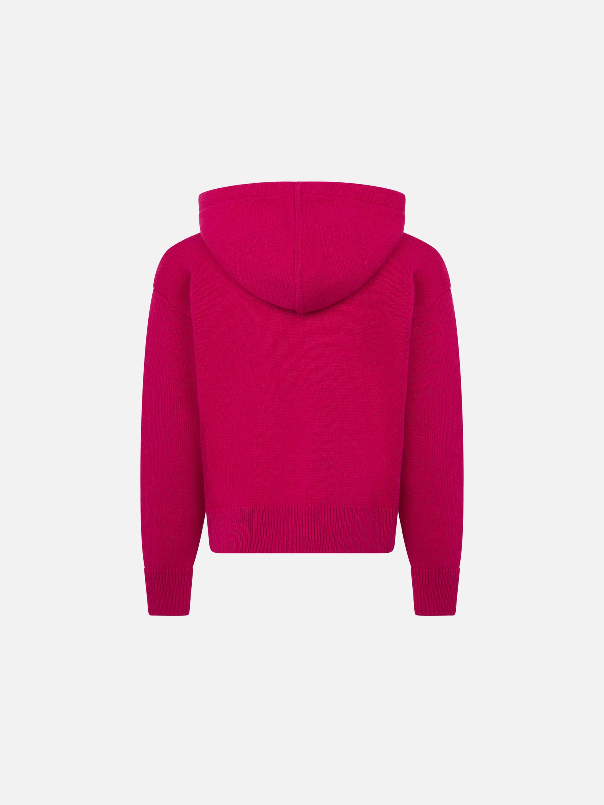 mc2-saint-barth-meg-maglione-bambina-corto-fucsia-con-cappuccio-e-strass image 2