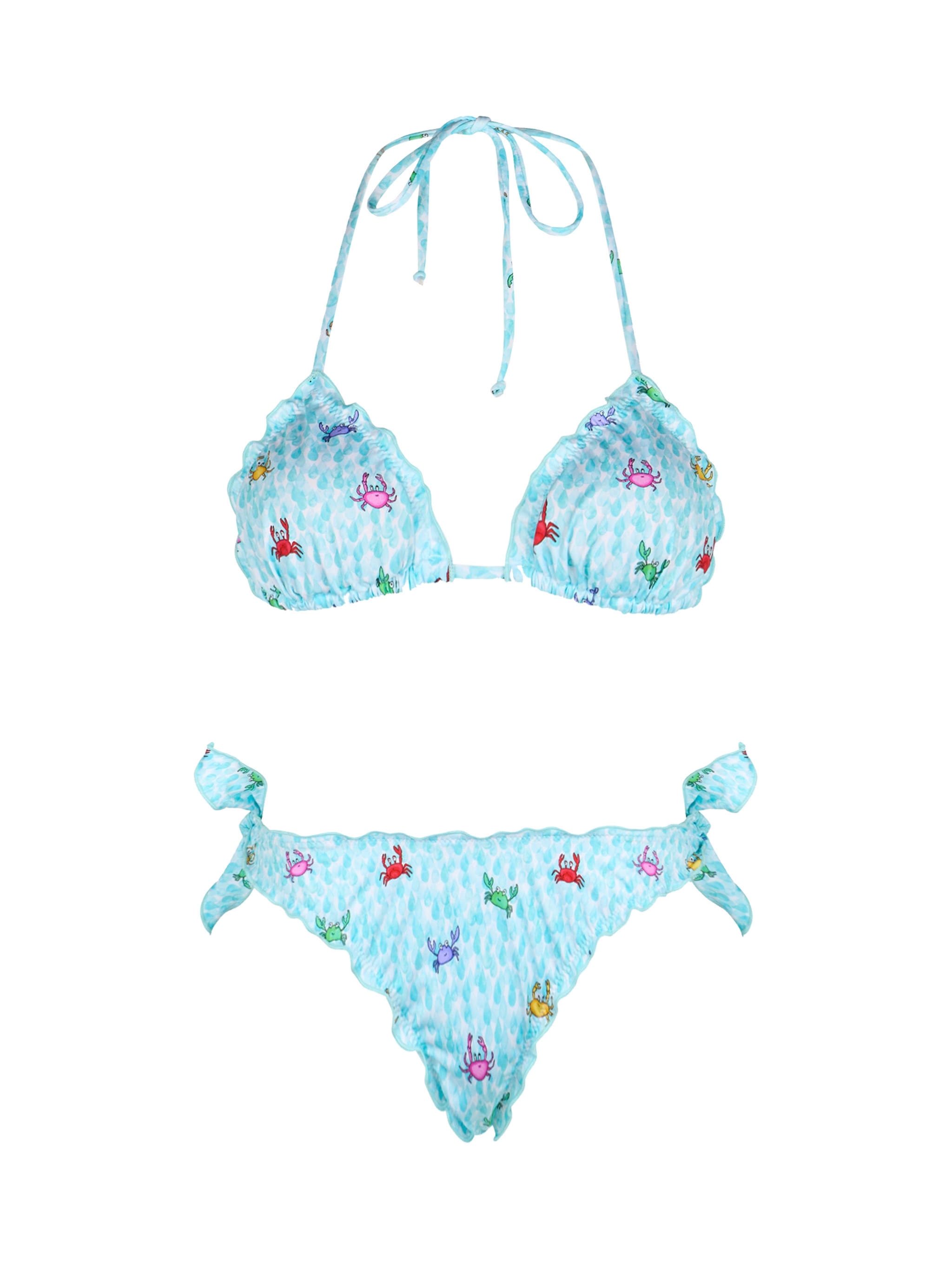 mc2-saint-barth-bikini-donna-sarius-triangolo-stampa-granchio-multicolor image 1