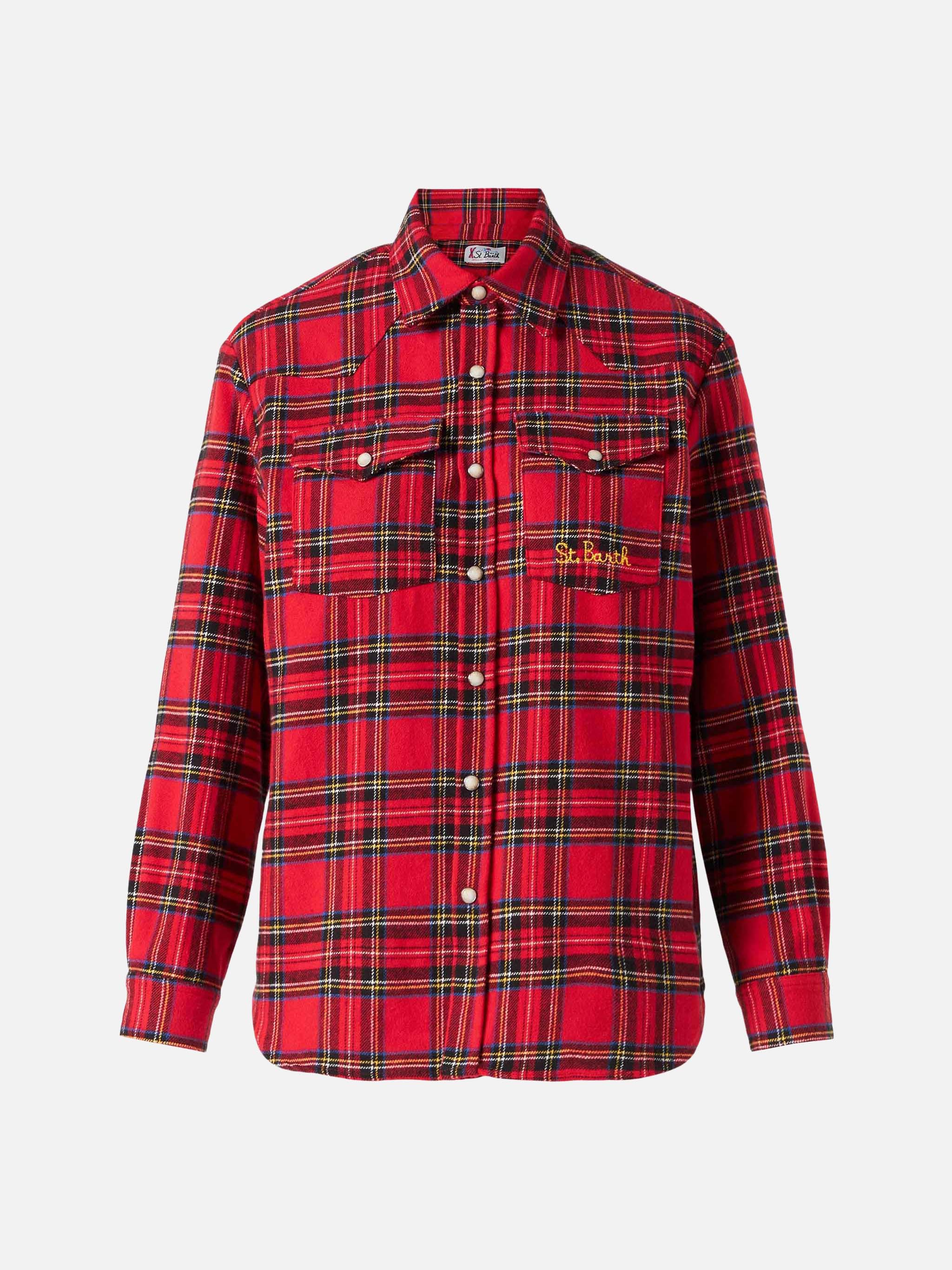mc2-saint-barth-camicia-seattle-in-flanella-fantasia-tartan-rossa image 4