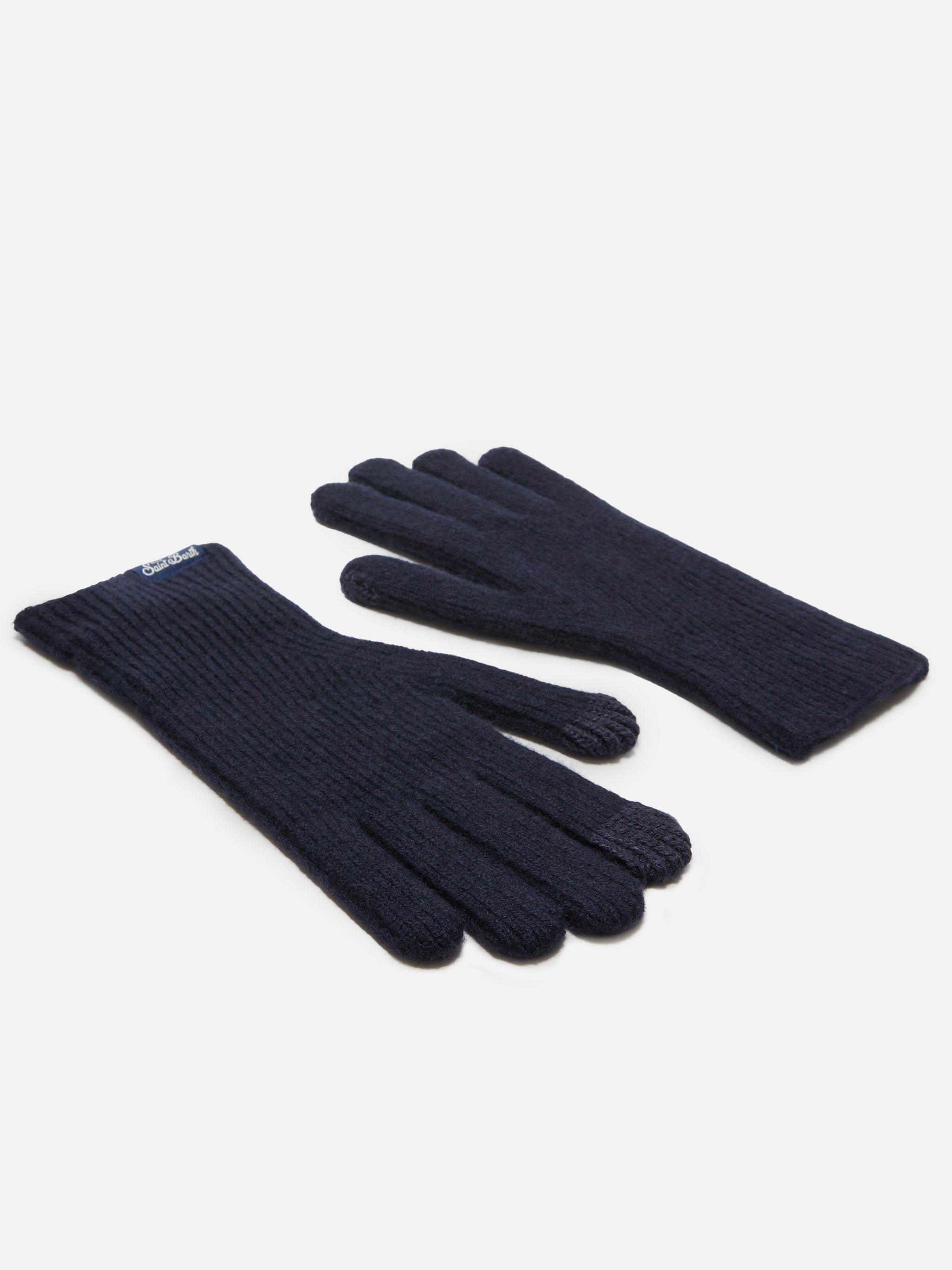 mc2-saint-barth-brixton-guanti-a-coste-in-misto-cashmere-blu-notte image 2