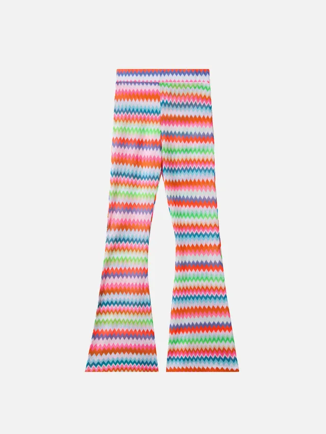 mc2-saint-barth-gwenda-jr-pantaloni-flare-bambina-arancio-verde-chevron image 1