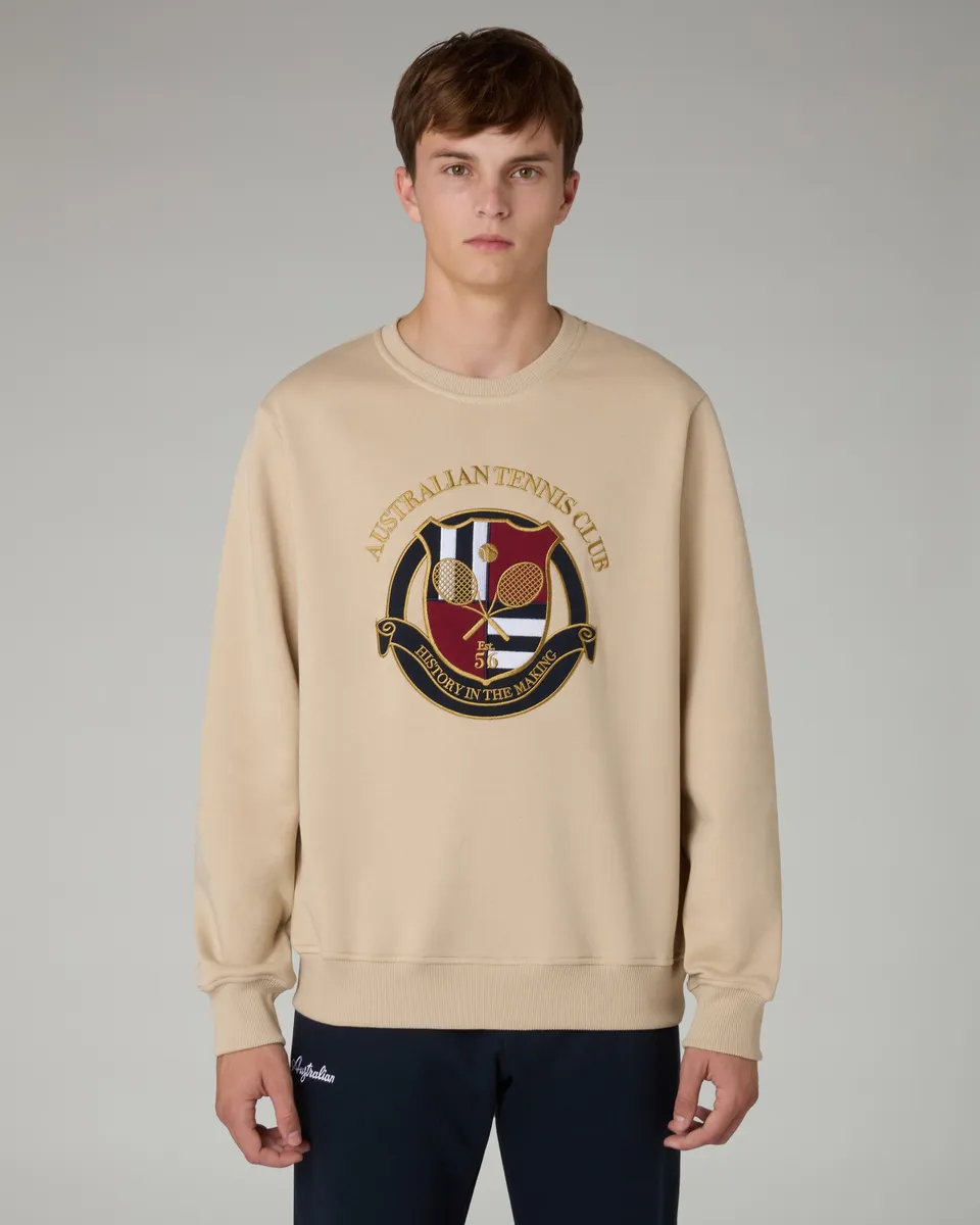 australian-tennis-club-crewneck-sabbia image 1